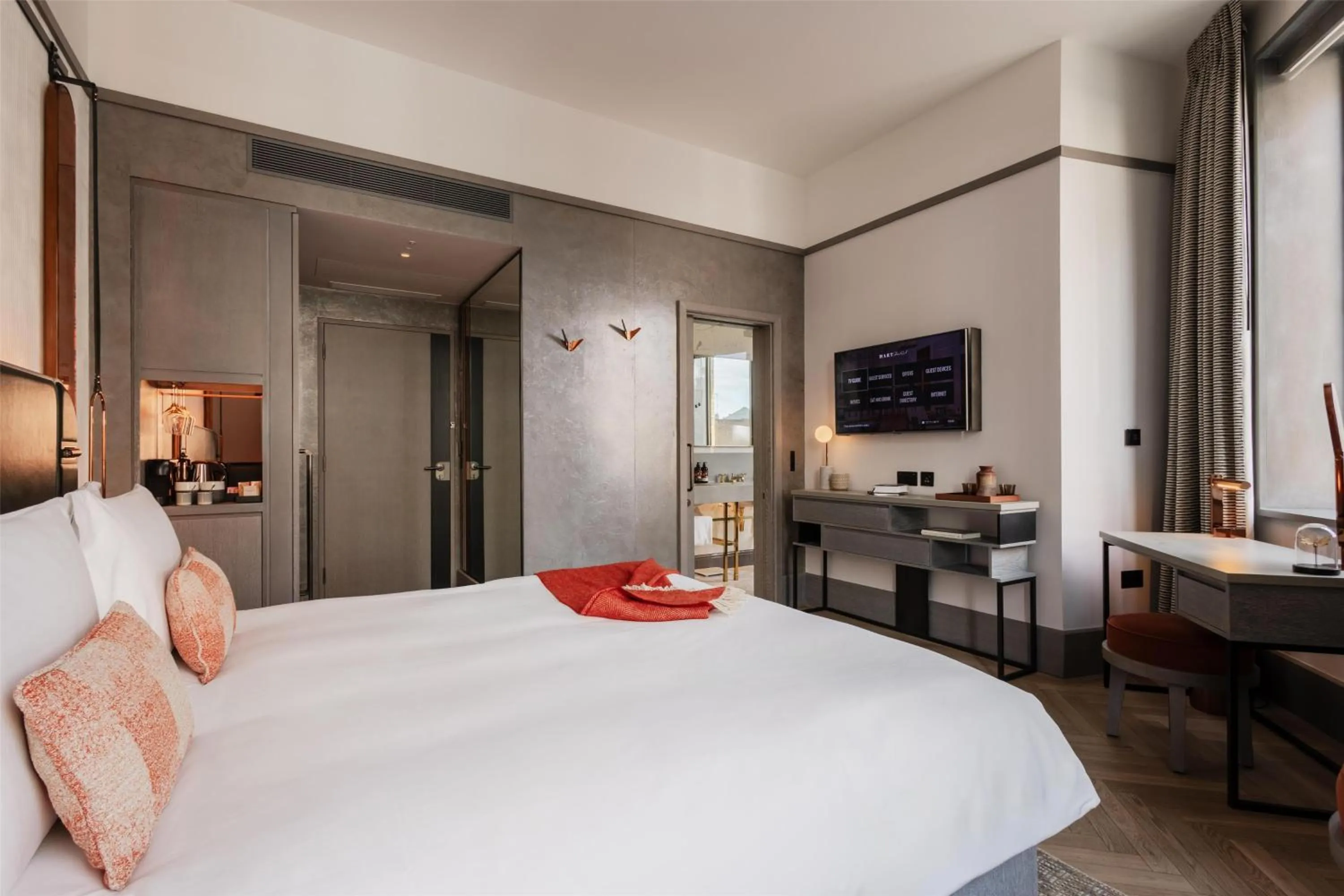 Bed in Hart Shoreditch Hotel London, Curio Collection by Hilton