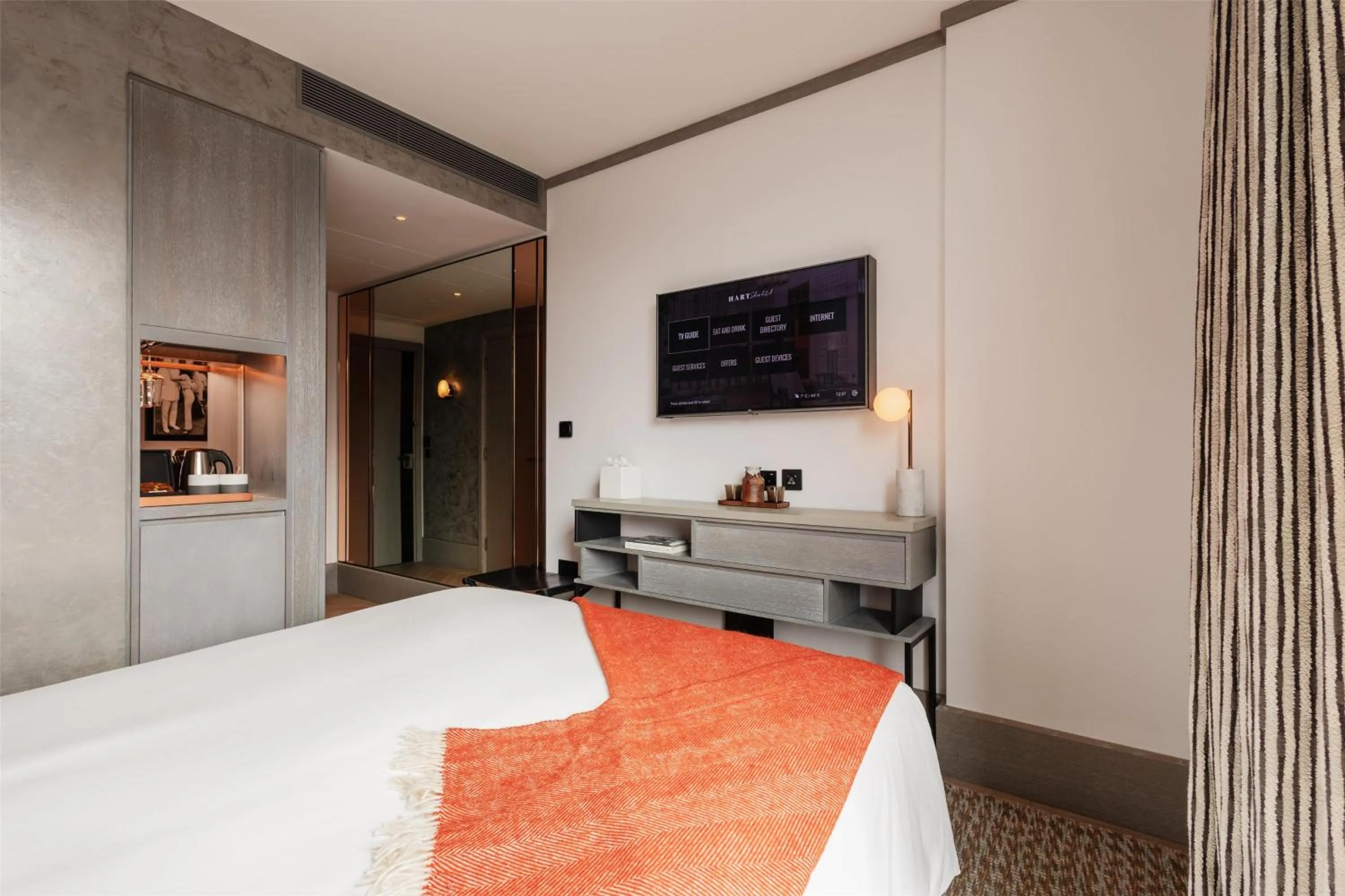 Bed in Hart Shoreditch Hotel London, Curio Collection by Hilton