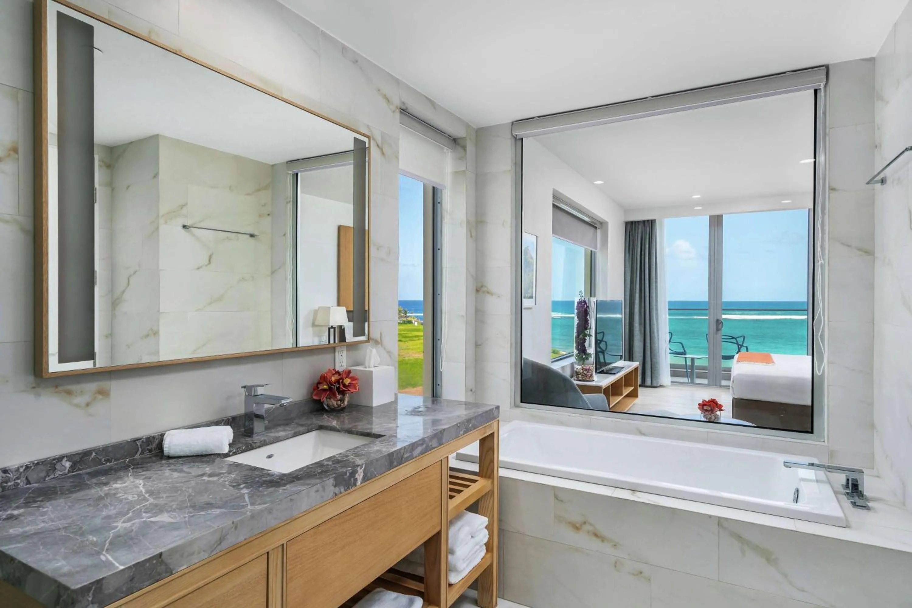 Bathroom in Koi Resort Saint Kitts, Curio Collection by Hilton