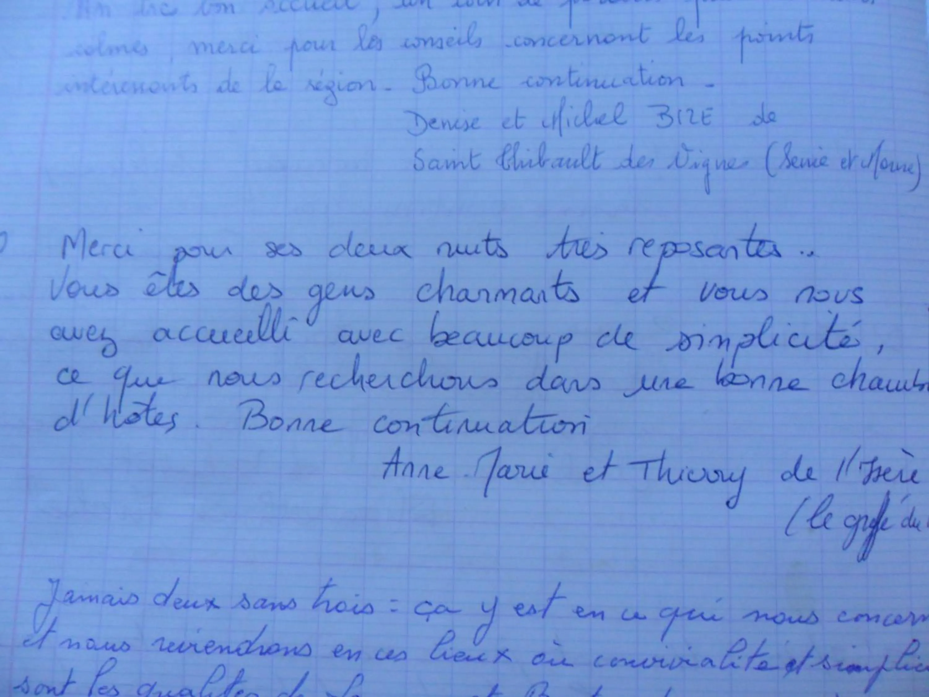 Guests in Chambres d'Hôtes La Turone