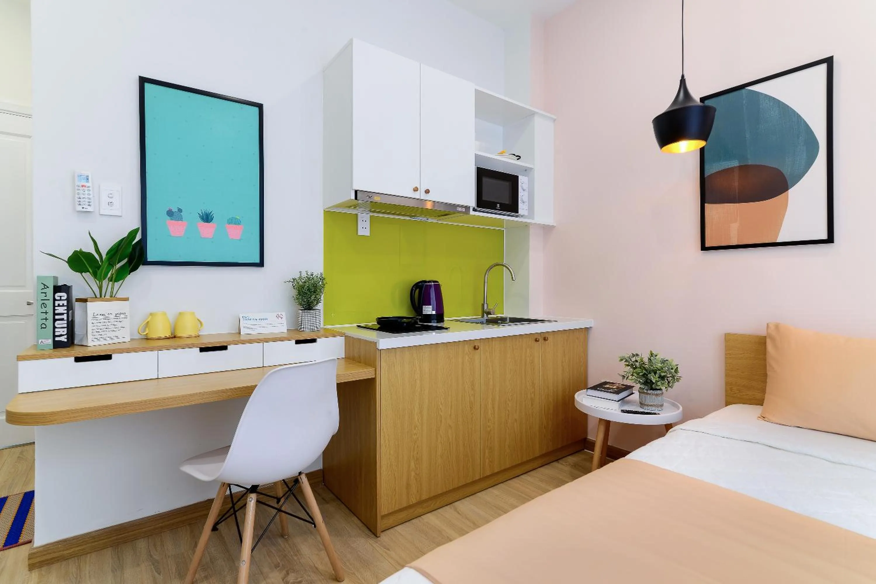 Kitchen or kitchenette, Bed in Cozrum Homes - Rivera Corner