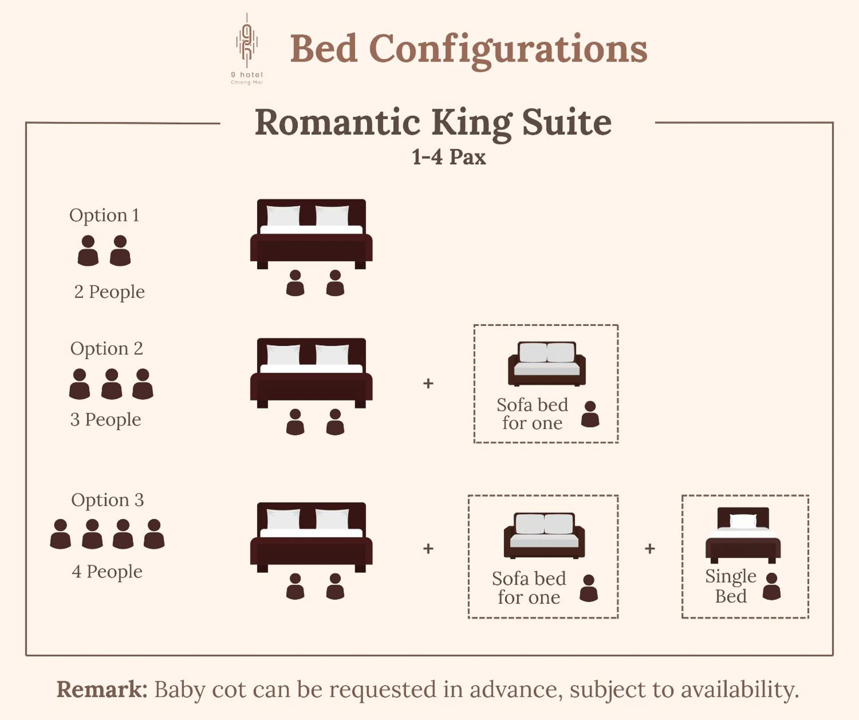 Bed in Nine Hotel Chiangmai