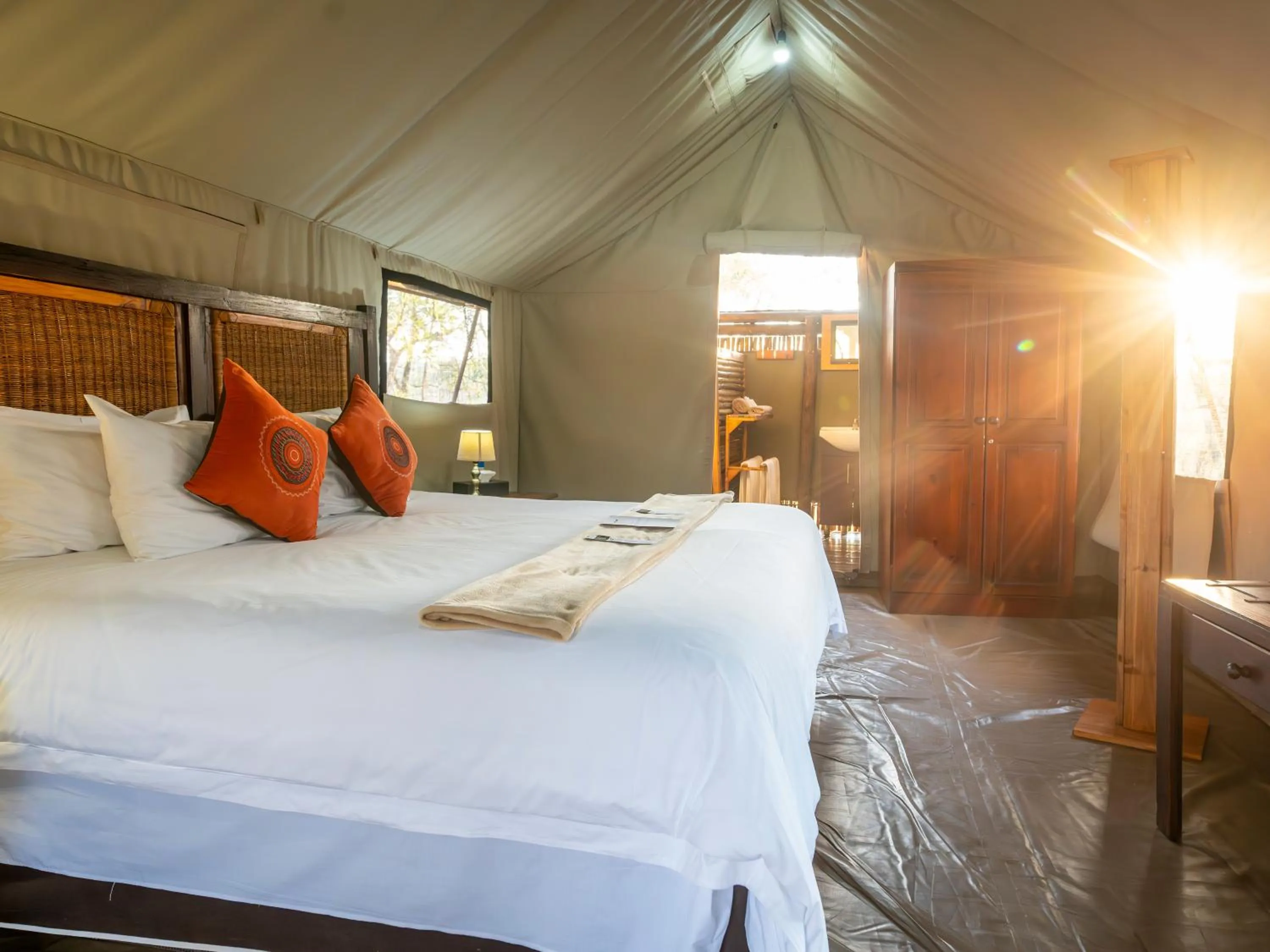 Bed in Buffalo Rock Tented Camp