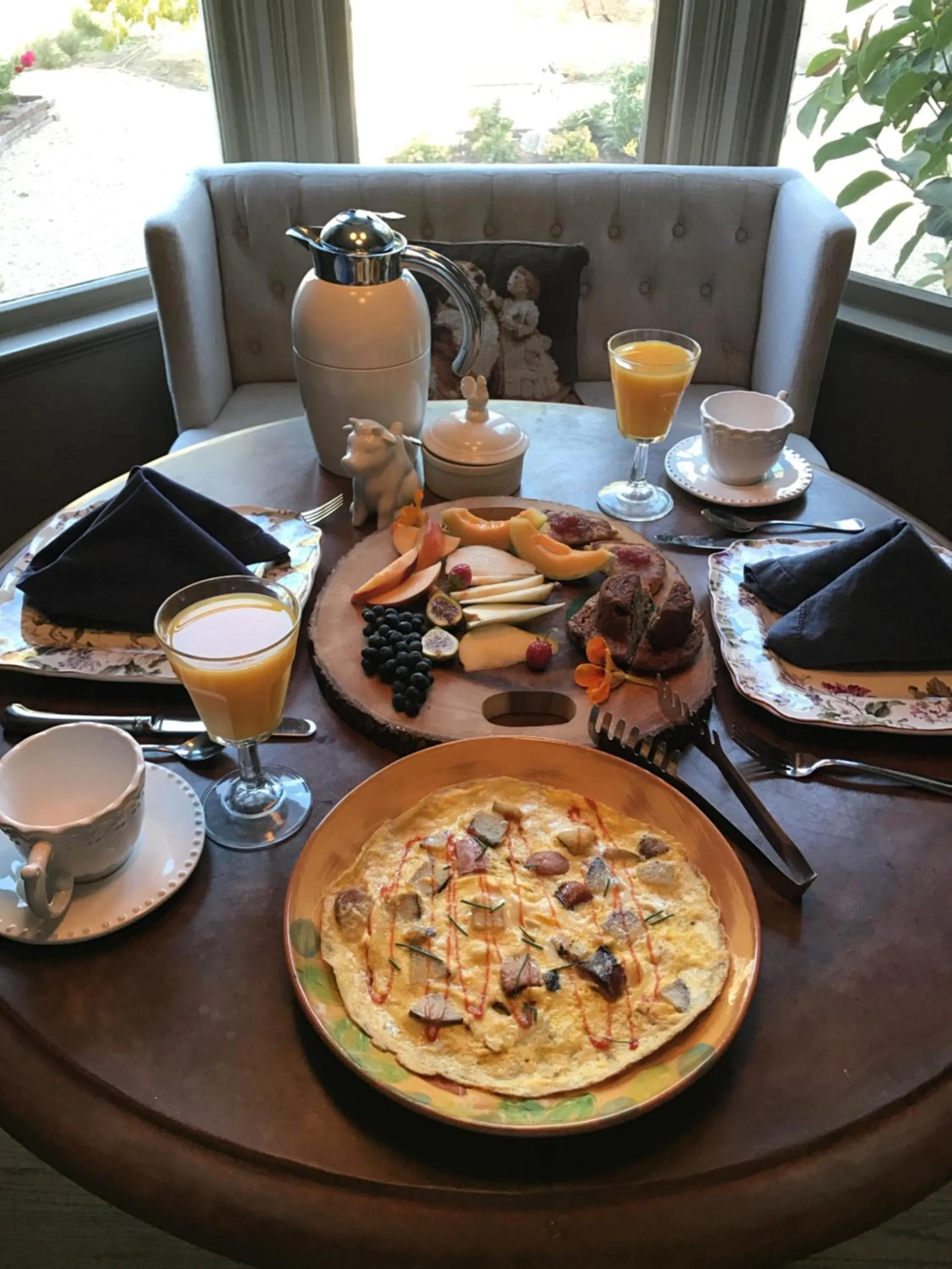 American breakfast in Napa Farmhouse Inn