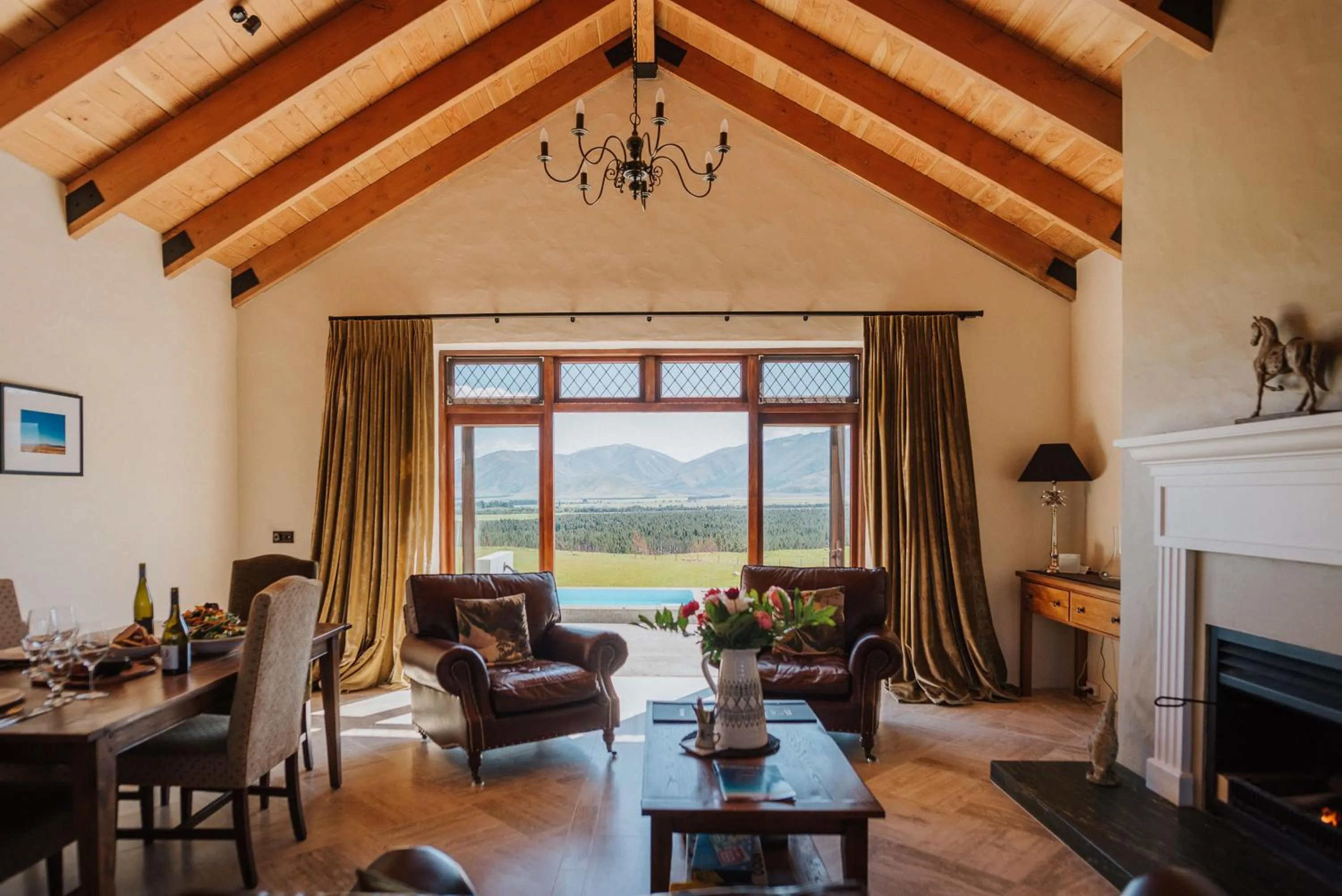 Living room in Mt Cook Lakeside Retreat