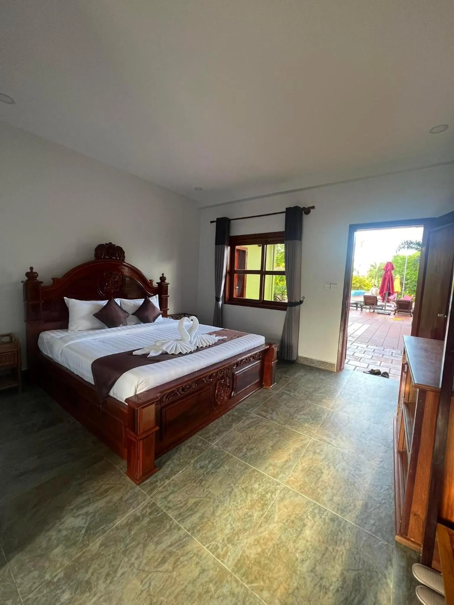 Photo of the whole room, Bed in The Moon Kampot Boutique