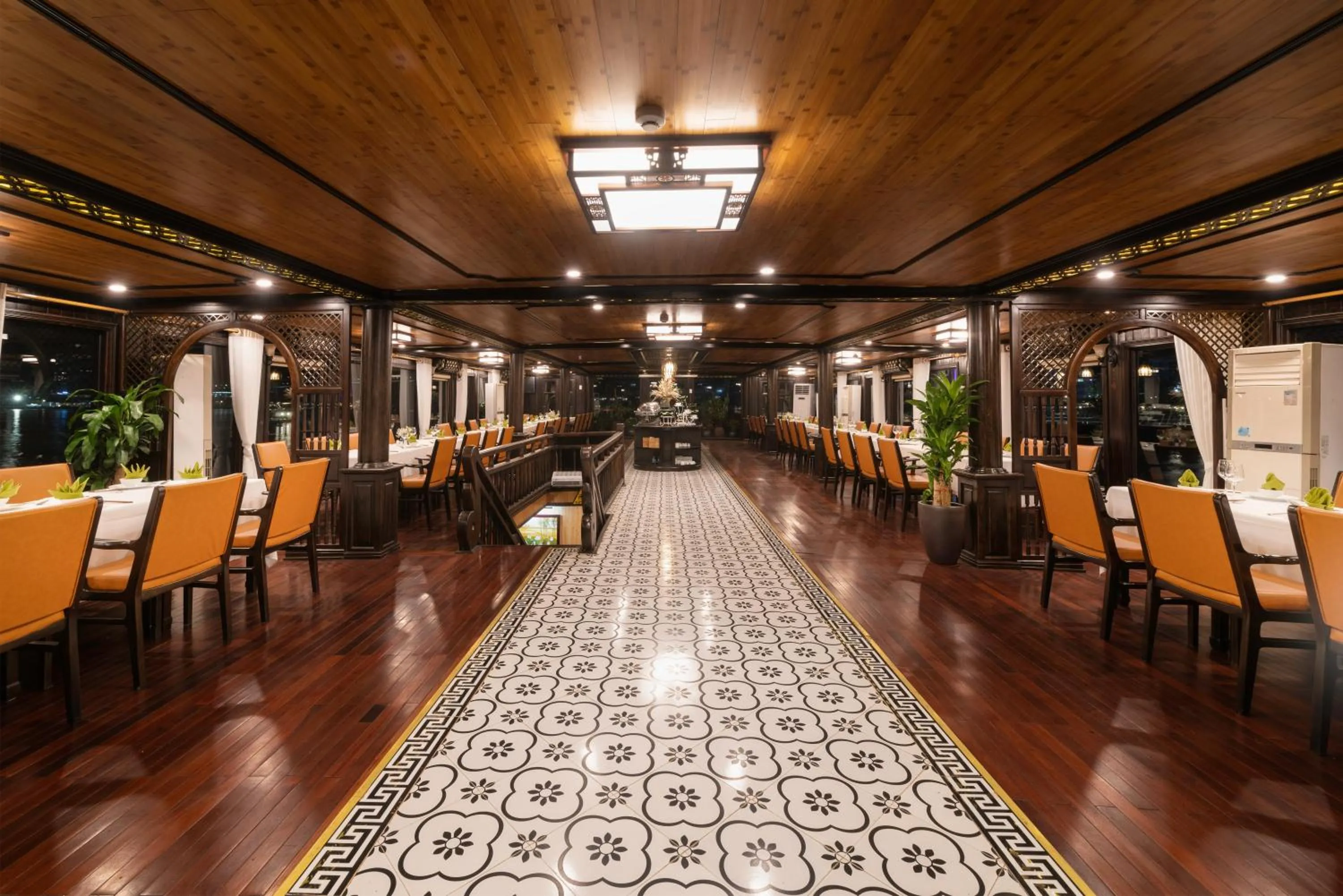 Dining area in Victory Star Cruise