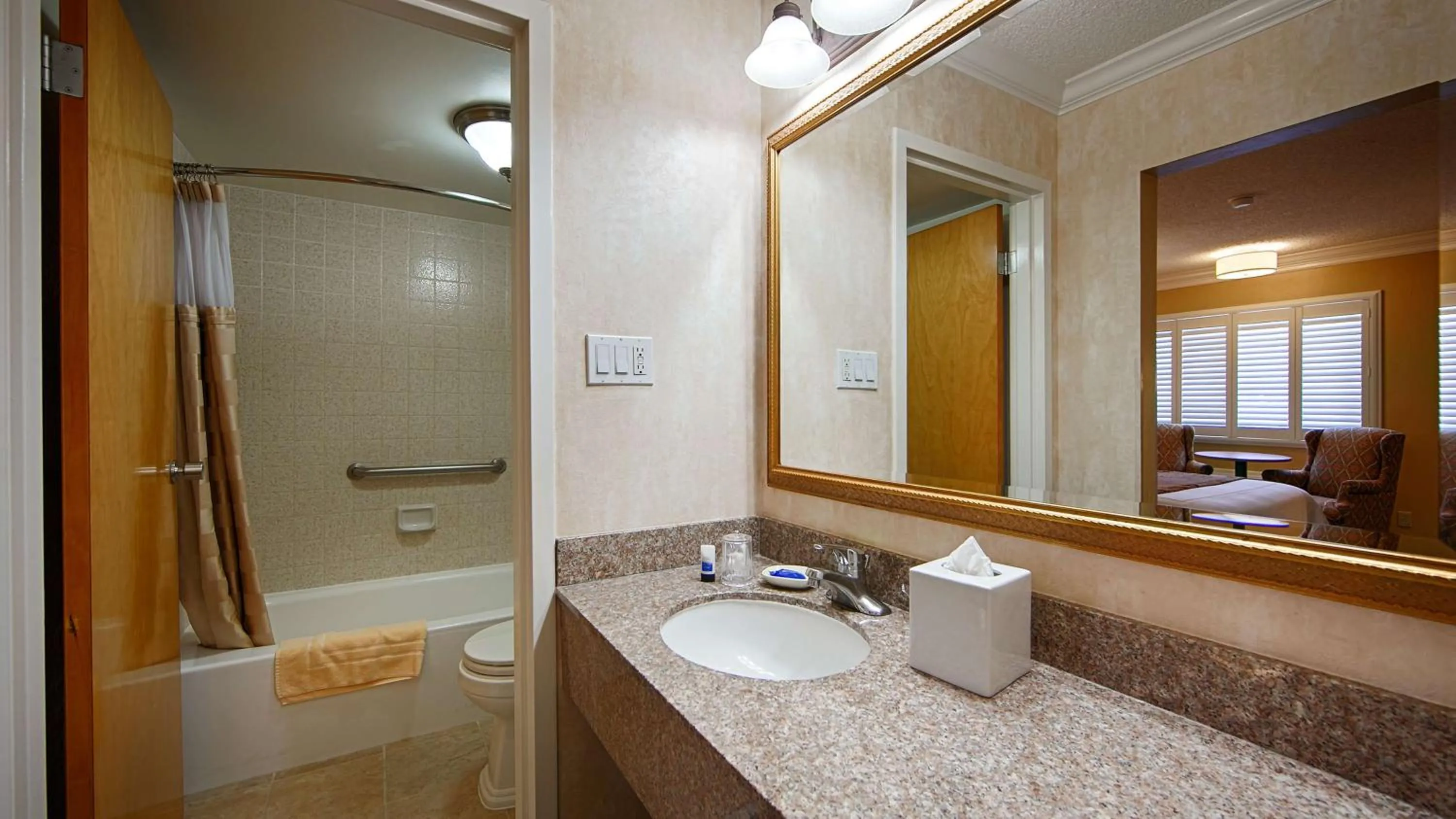 Shower in SFO El Rancho Inn SureStay Collection by Best Western