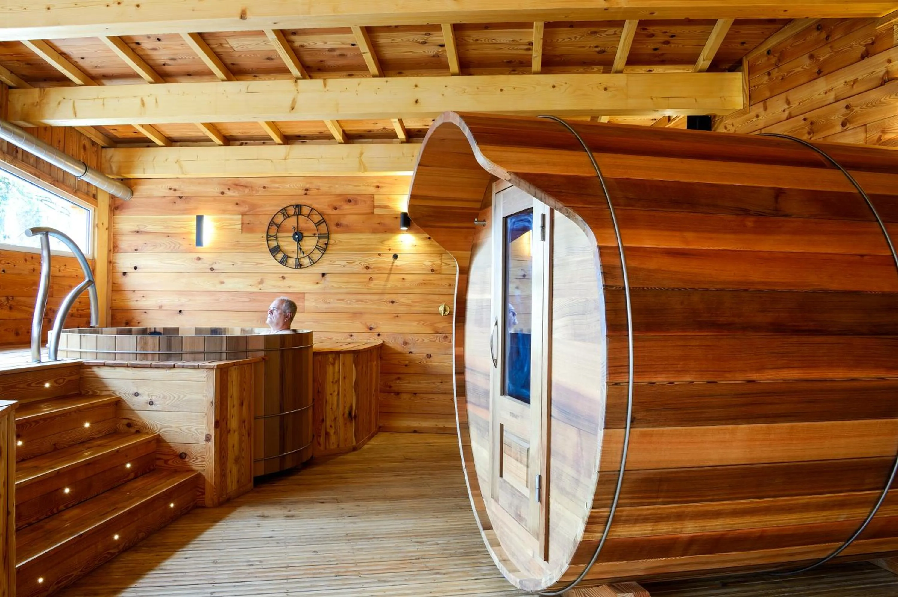 Sauna in Logis Hôtel & Spa Les Autanes