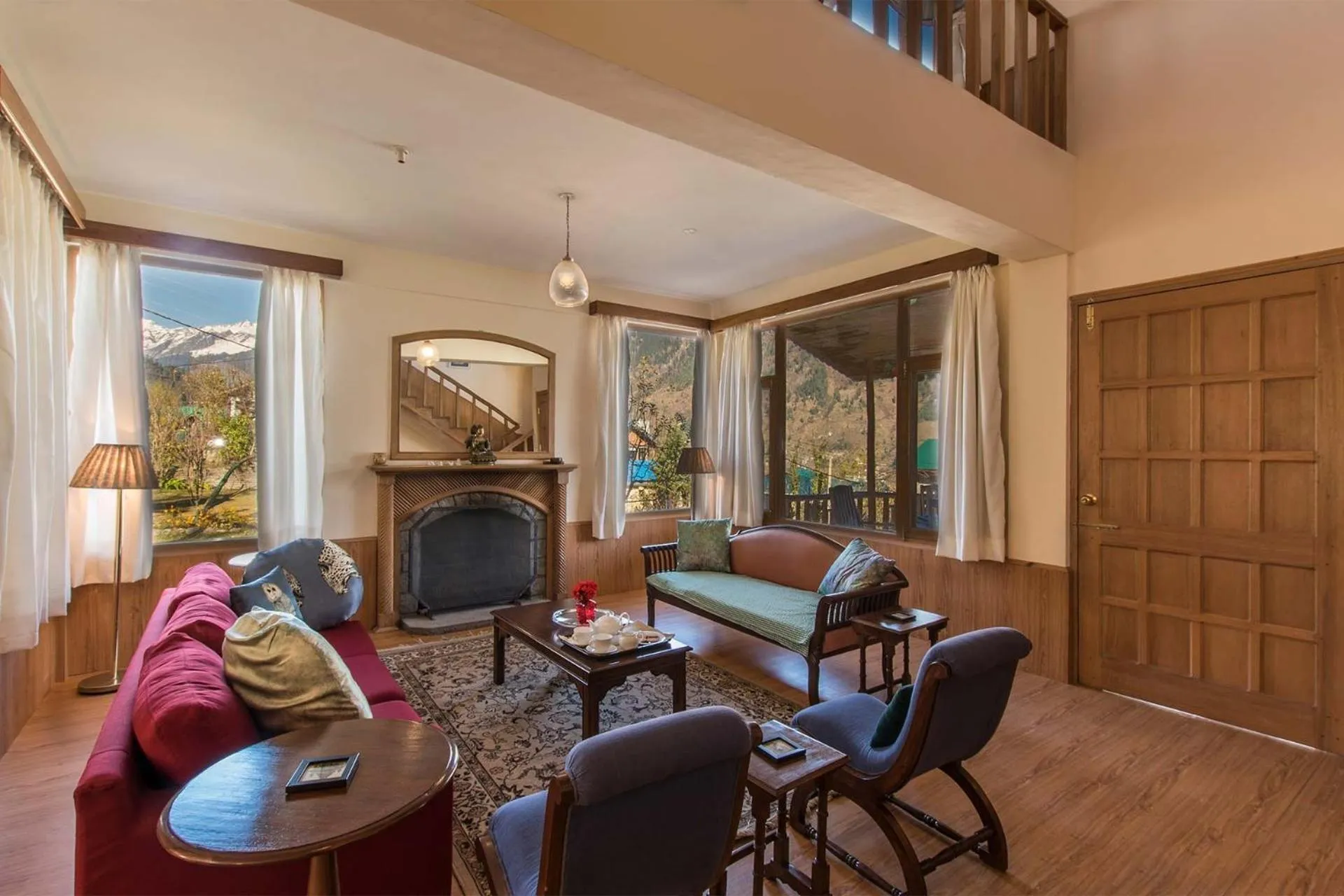 Living room in StayVista at Jodhpur House - Heritage Stay, Manali