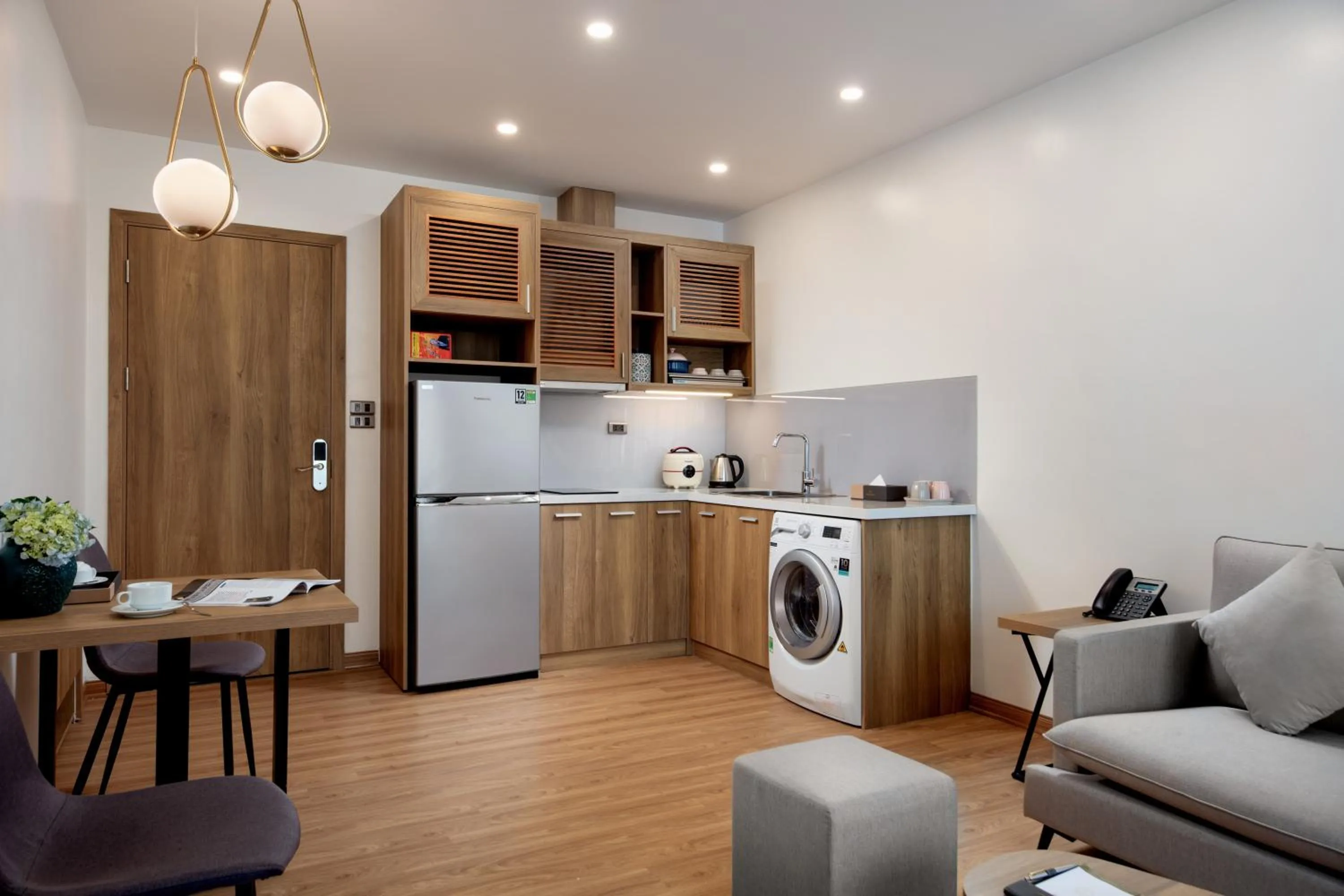Kitchen or kitchenette in The Galaxy Home Hotel & Apartment