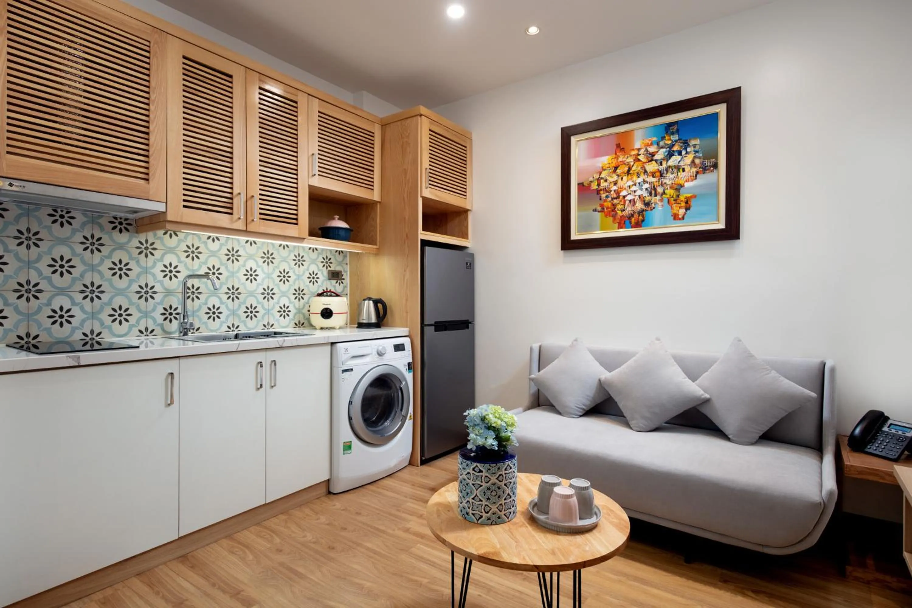 Kitchen or kitchenette in The Galaxy Home Hotel & Apartment