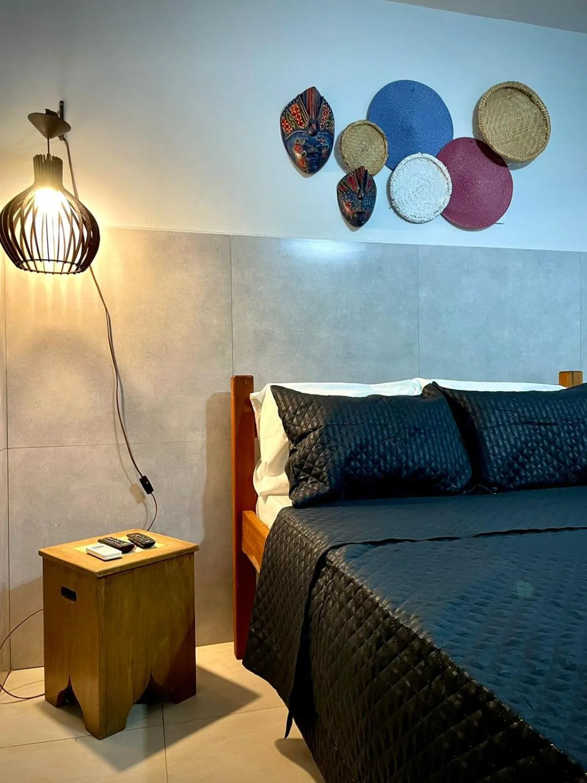 Bed in Villa Bali Maresias Lofts