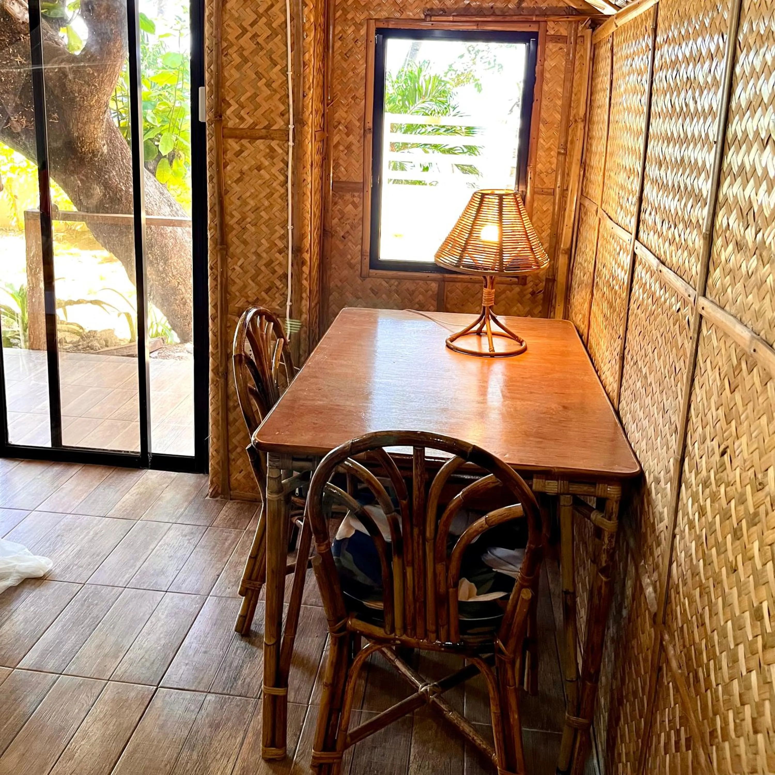 Seating area in Amami Beachfront Villa with Private Beach