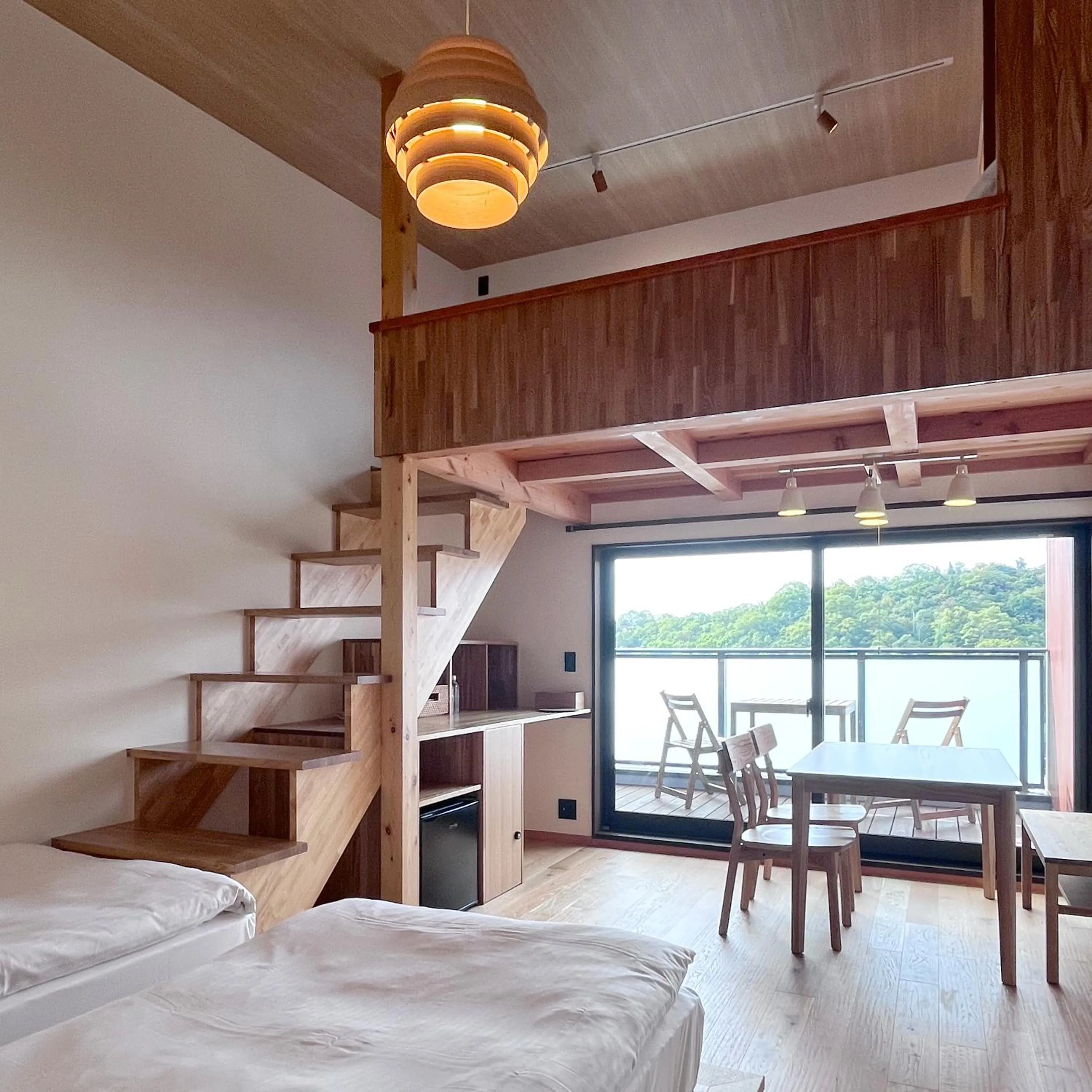 Photo of the whole room, Bed in MY LODGE Naoshima