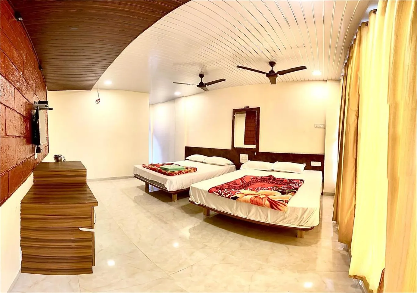 Photo of the whole room, Bed in Shivshrushti Agro Tourism & River Camp Tapola