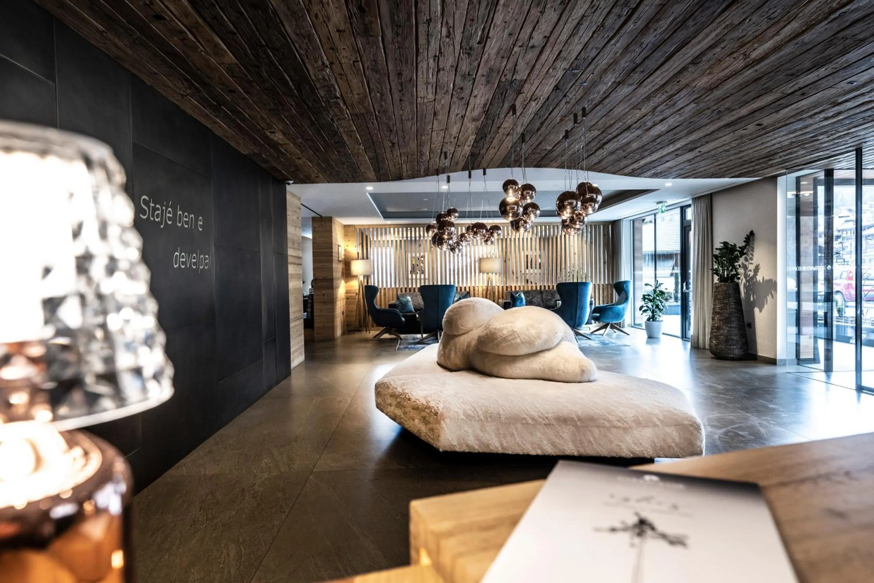 Lobby or reception in Ciampedie Luxury Alpine Spa Hotel