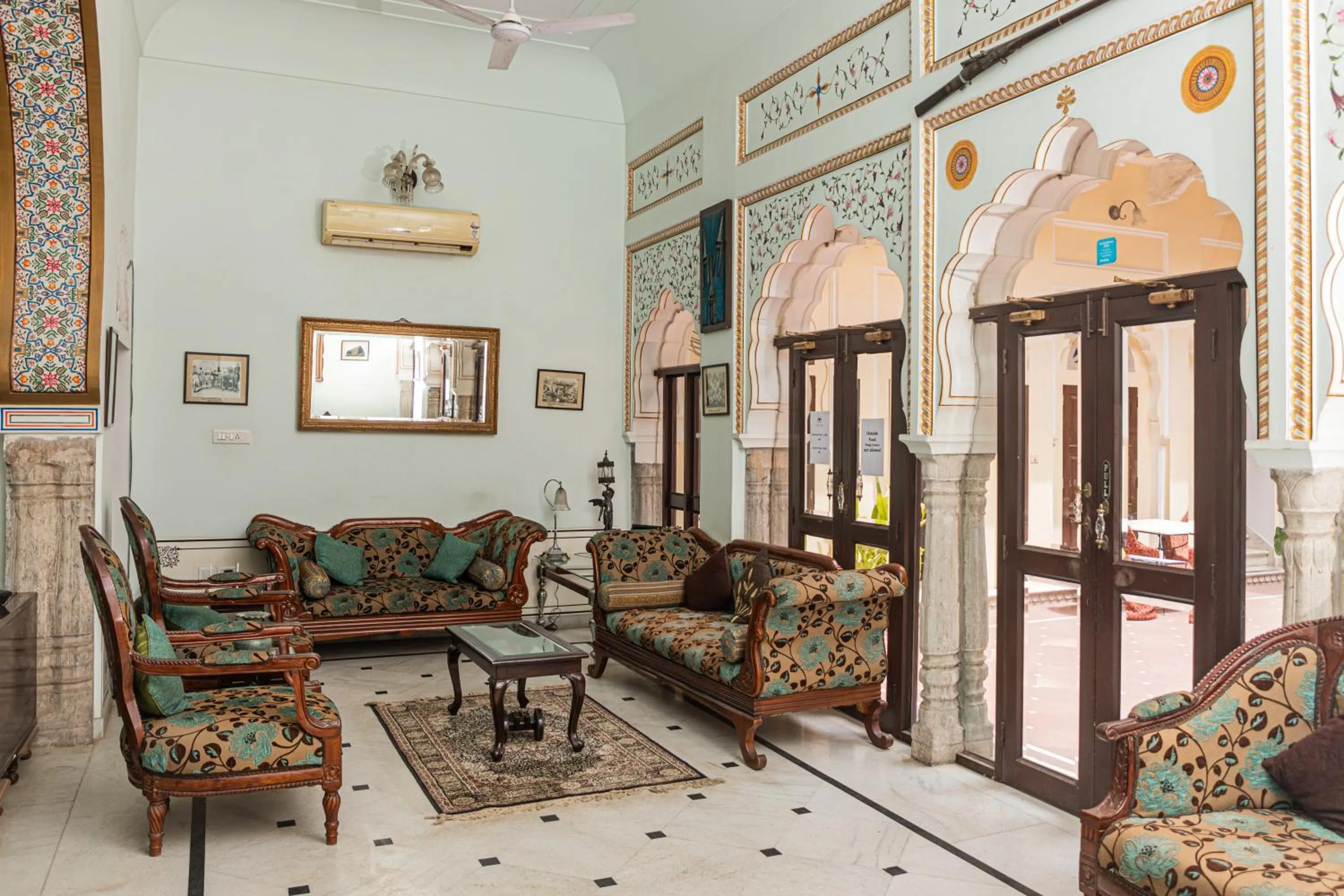 Seating area in Khandela Haveli - a Boutique Heritage Hotel