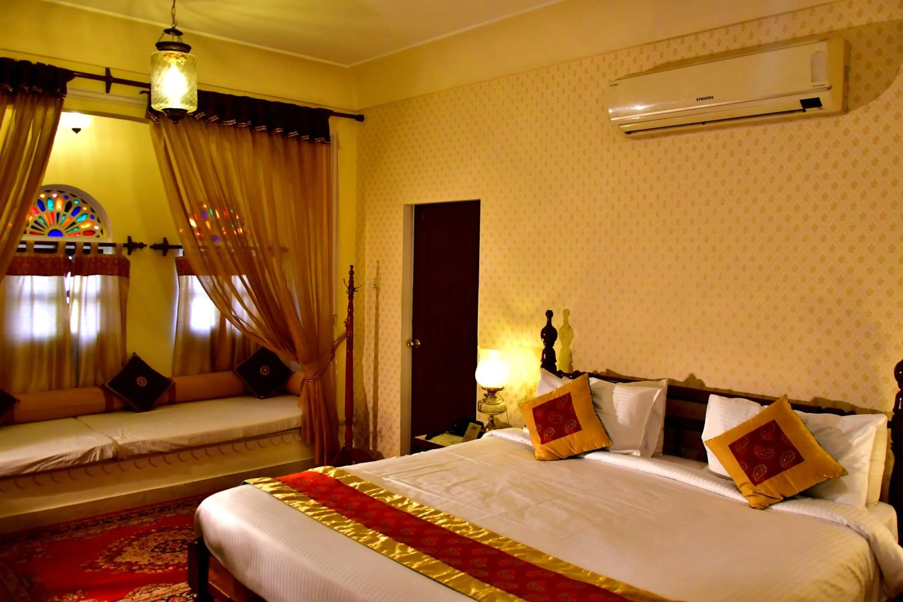 Bed in Khandela Haveli - a Boutique Heritage Hotel