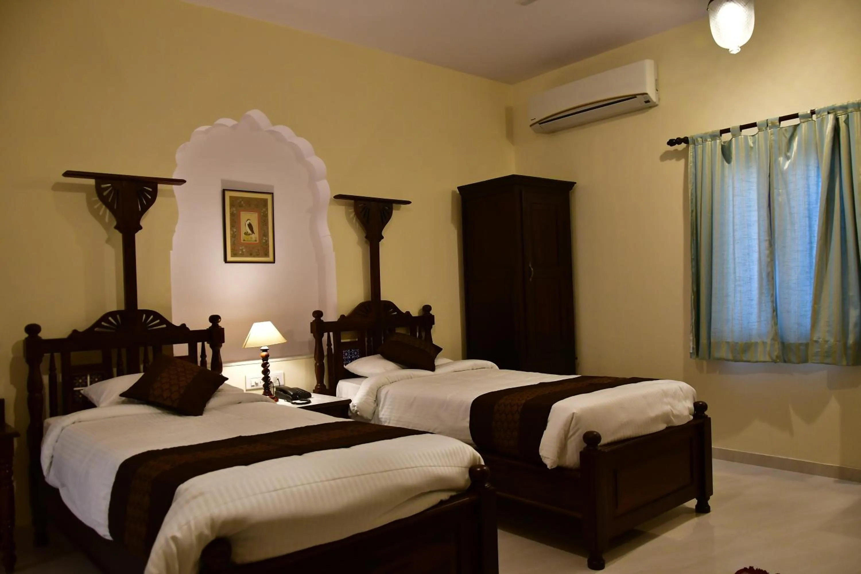Bed in Khandela Haveli - a Boutique Heritage Hotel