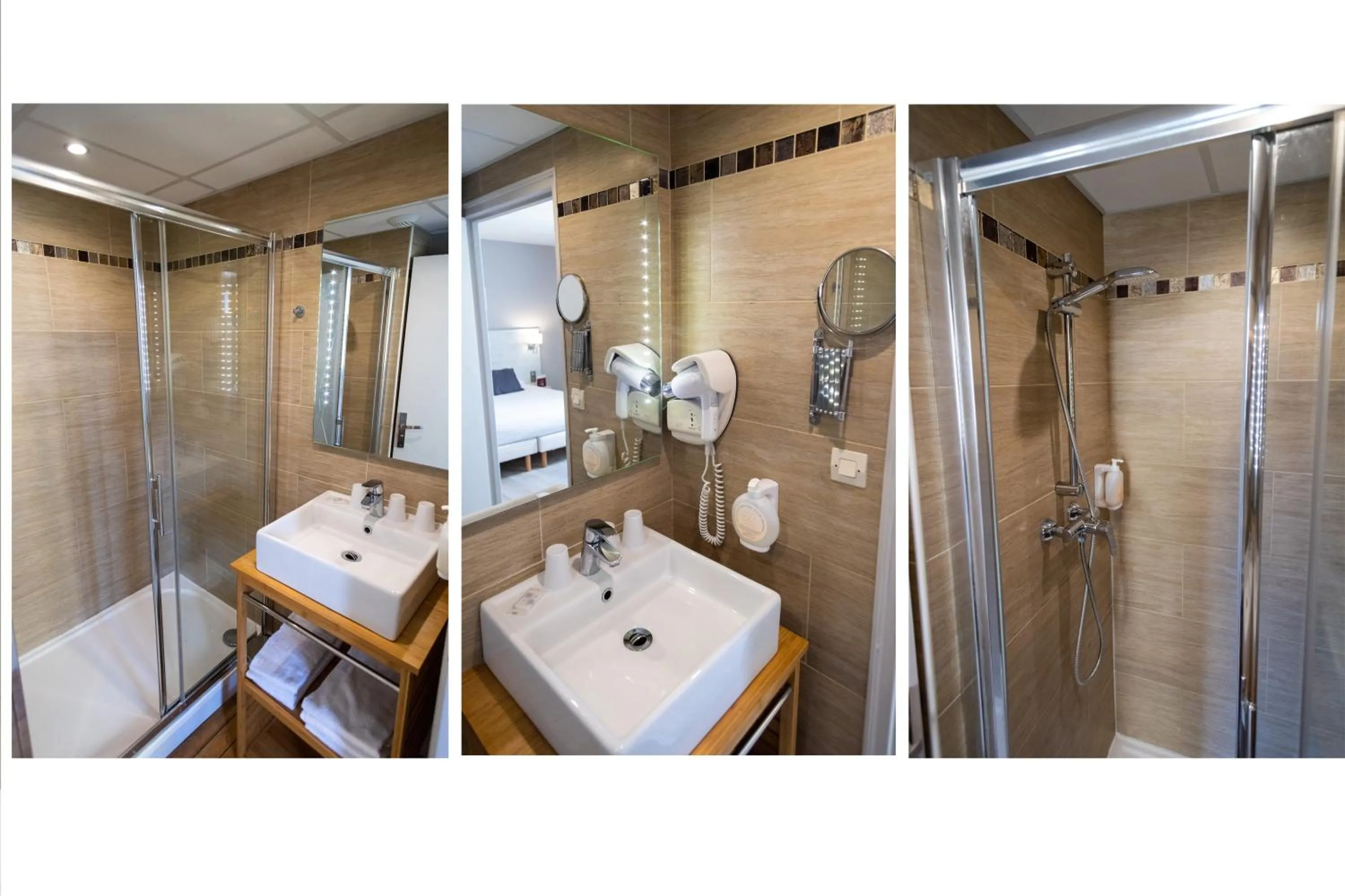 Shower in The Originals Boutique, Hôtel Neptune, Berck-sur-Mer