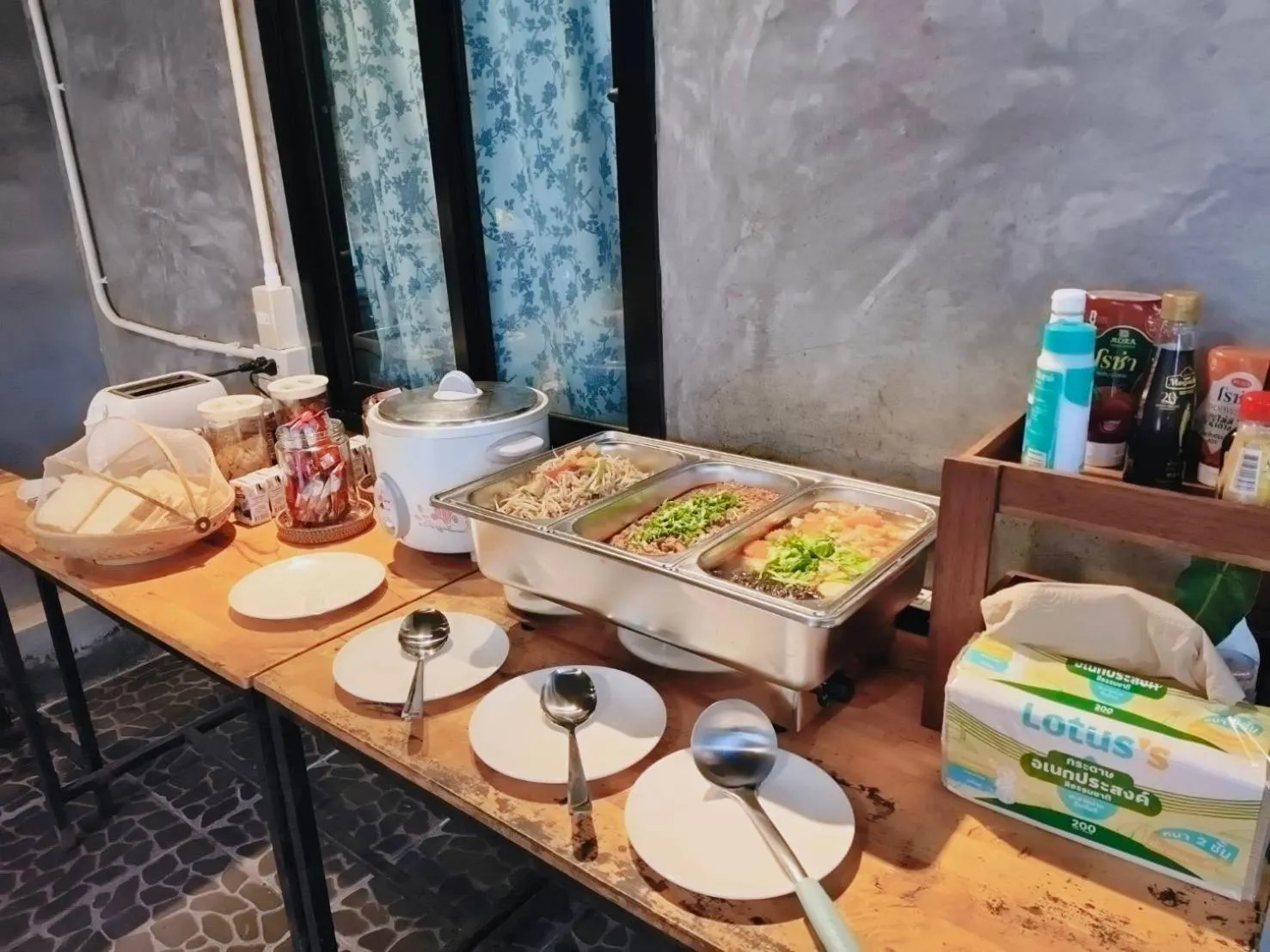 Breakfast in B-tel Chomthong resort Chiang mai