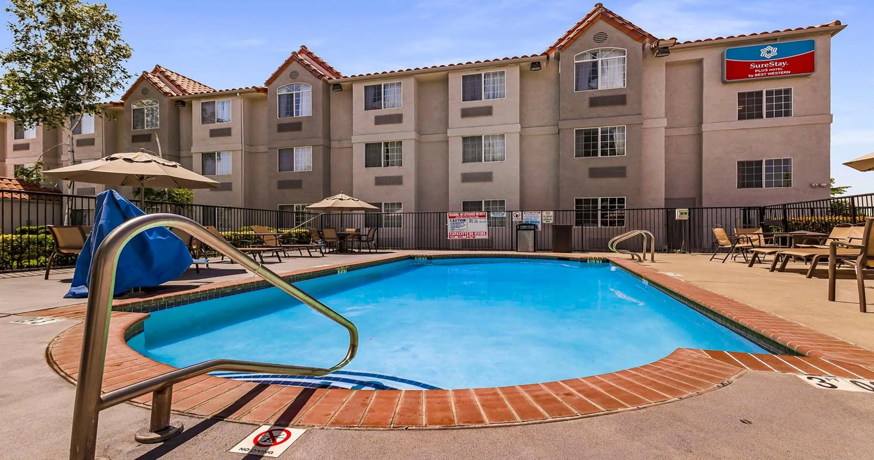 Pool view in SureStay Plus Hotel by Best Western Rocklin
