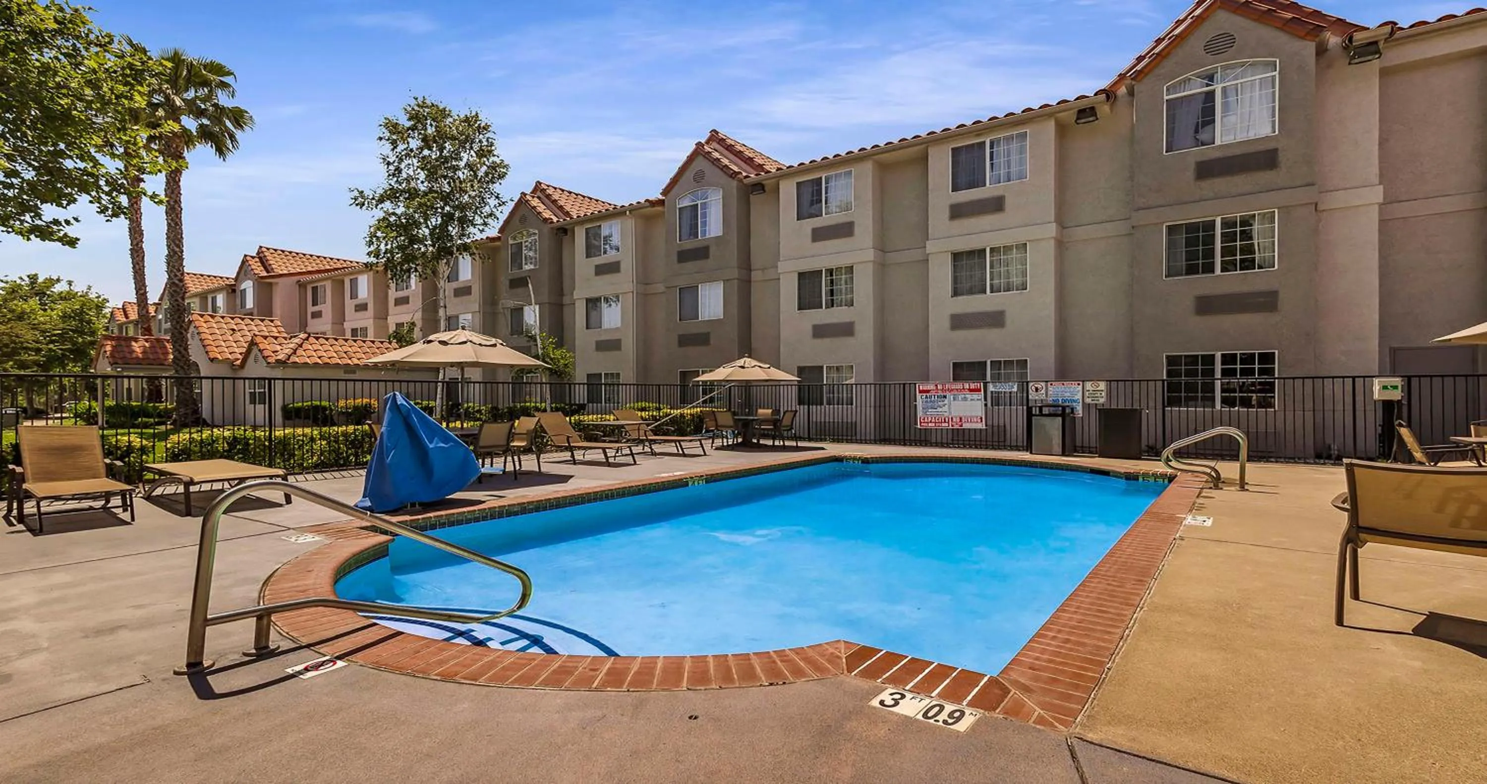 Pool view in SureStay Plus Hotel by Best Western Rocklin