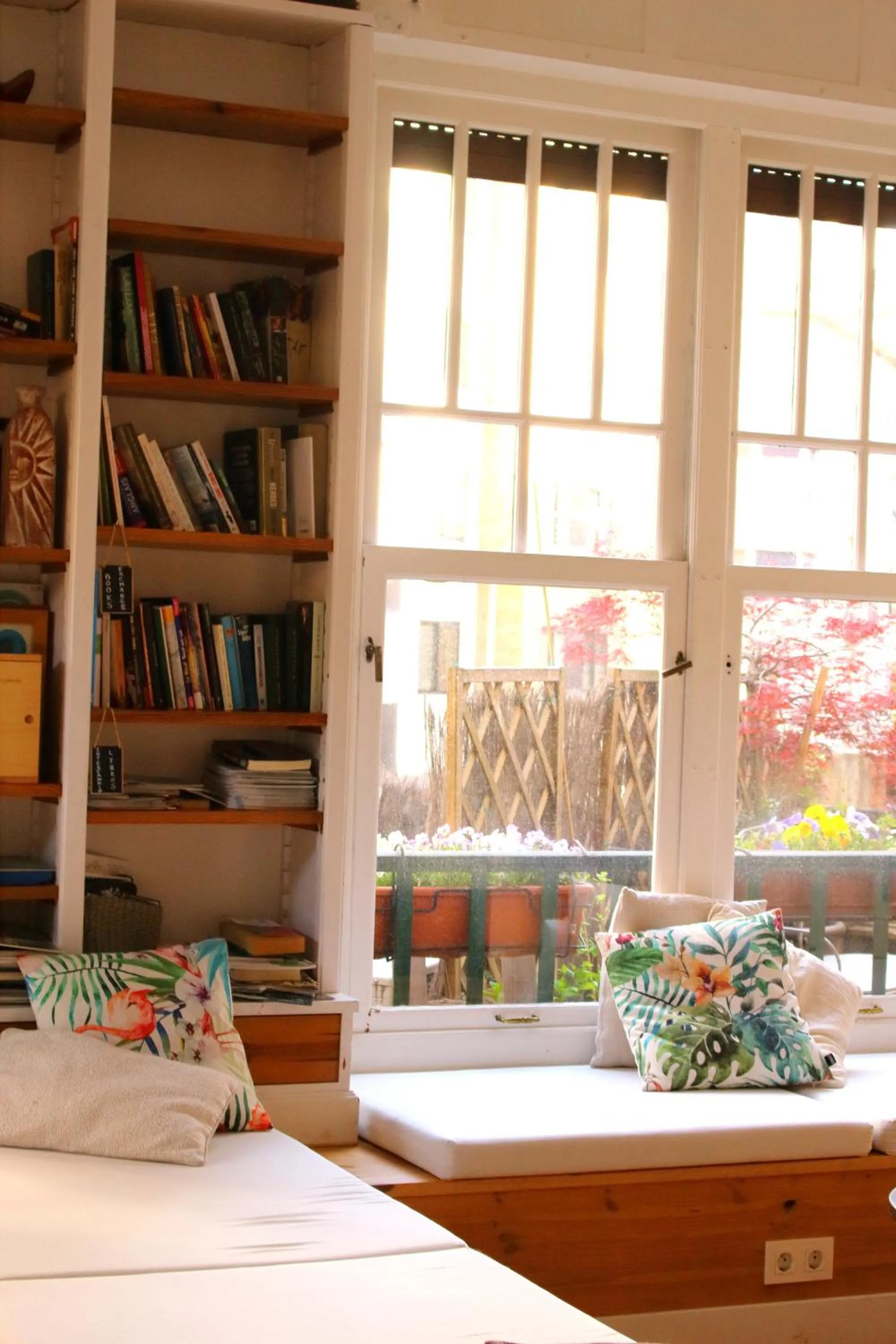 Communal lounge/ TV room, Bed in Aloha Hostel