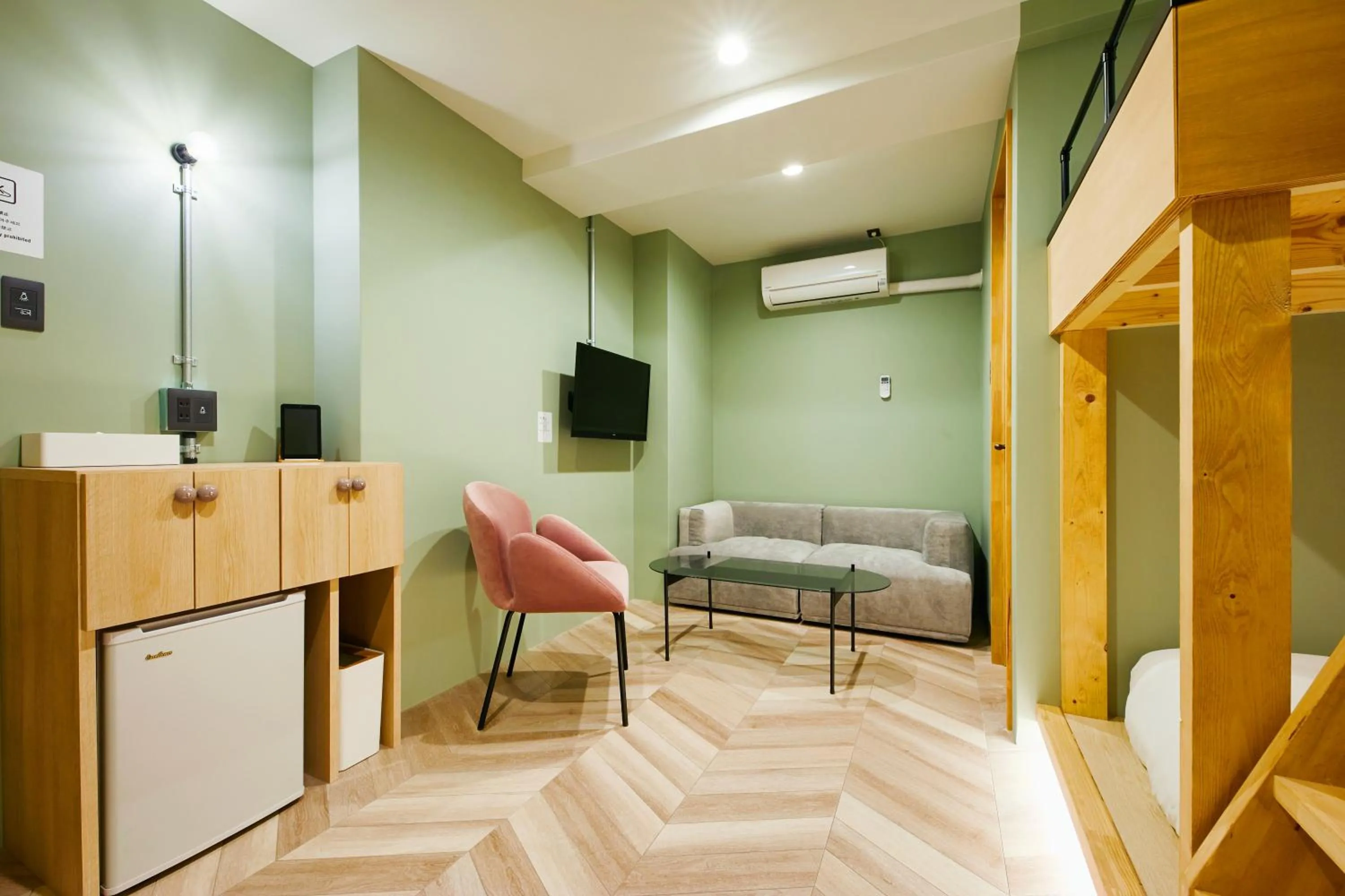 Seating area in mizuka Daimyo 7 - unmanned hotel -