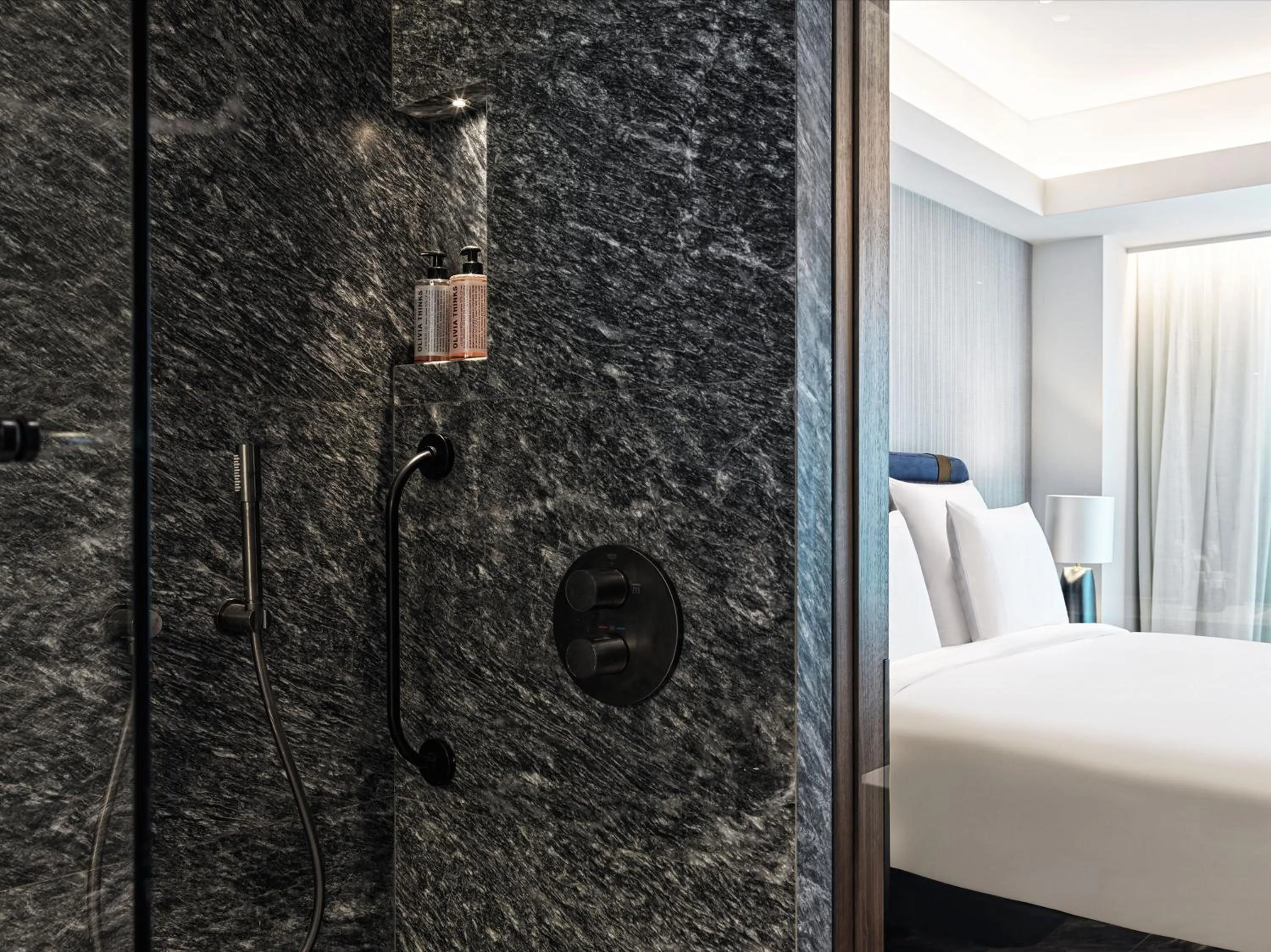 Bathroom, Bed in Athens Capital Center Hotel - MGallery Collection