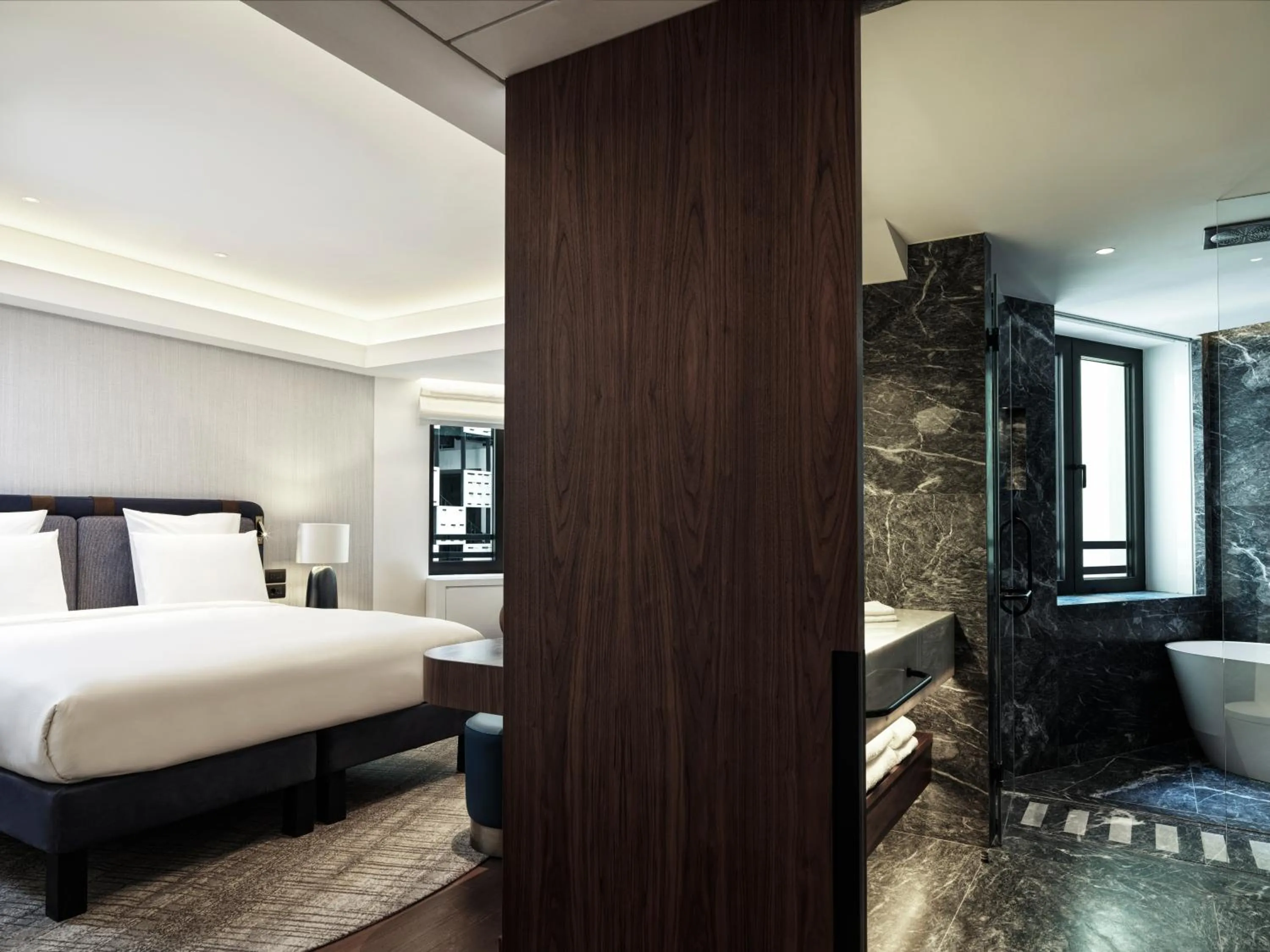 Bathroom, Bed in Athens Capital Center Hotel - MGallery Collection