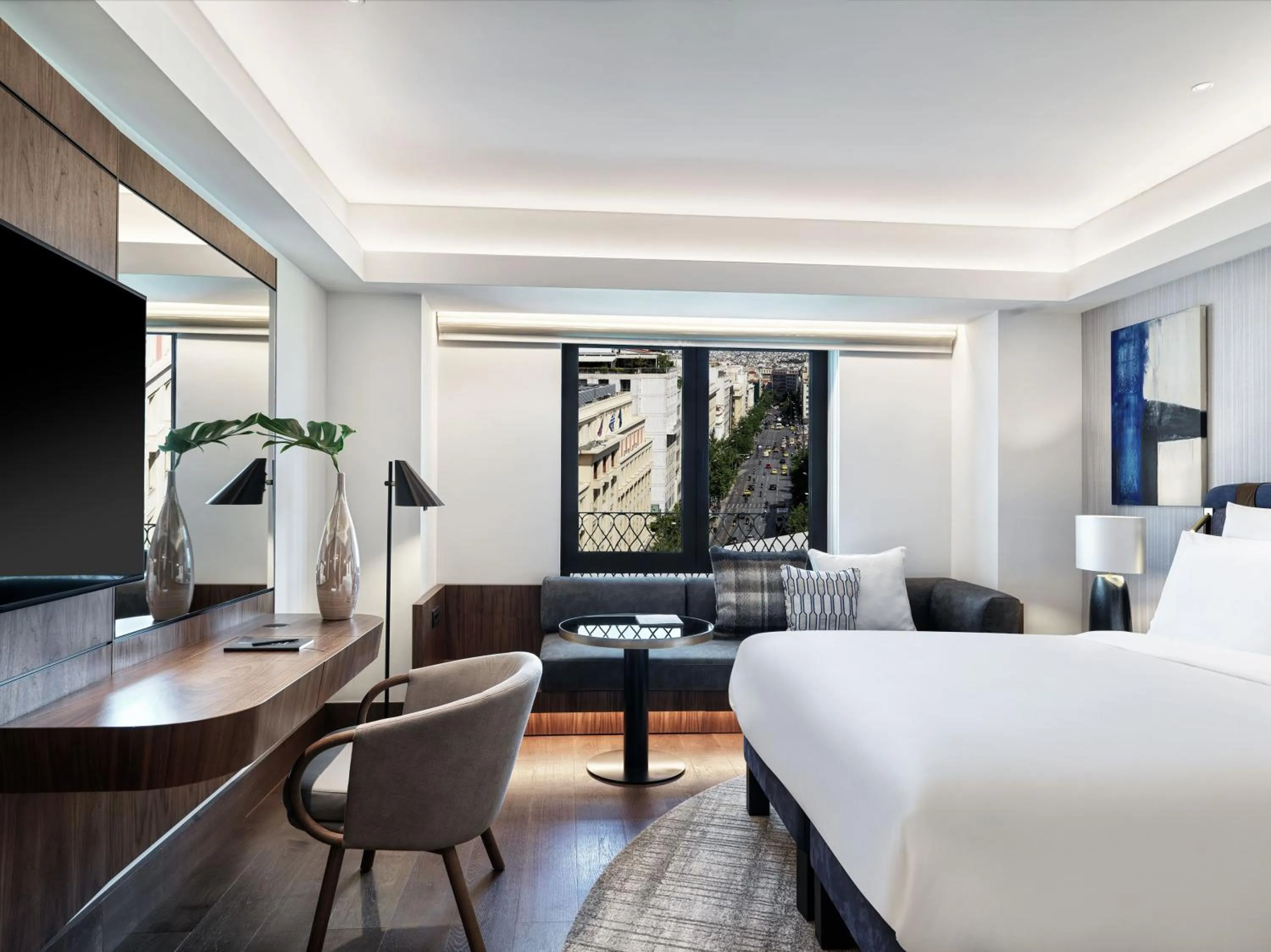 View (from property/room), Bed in Athens Capital Center Hotel - MGallery Collection