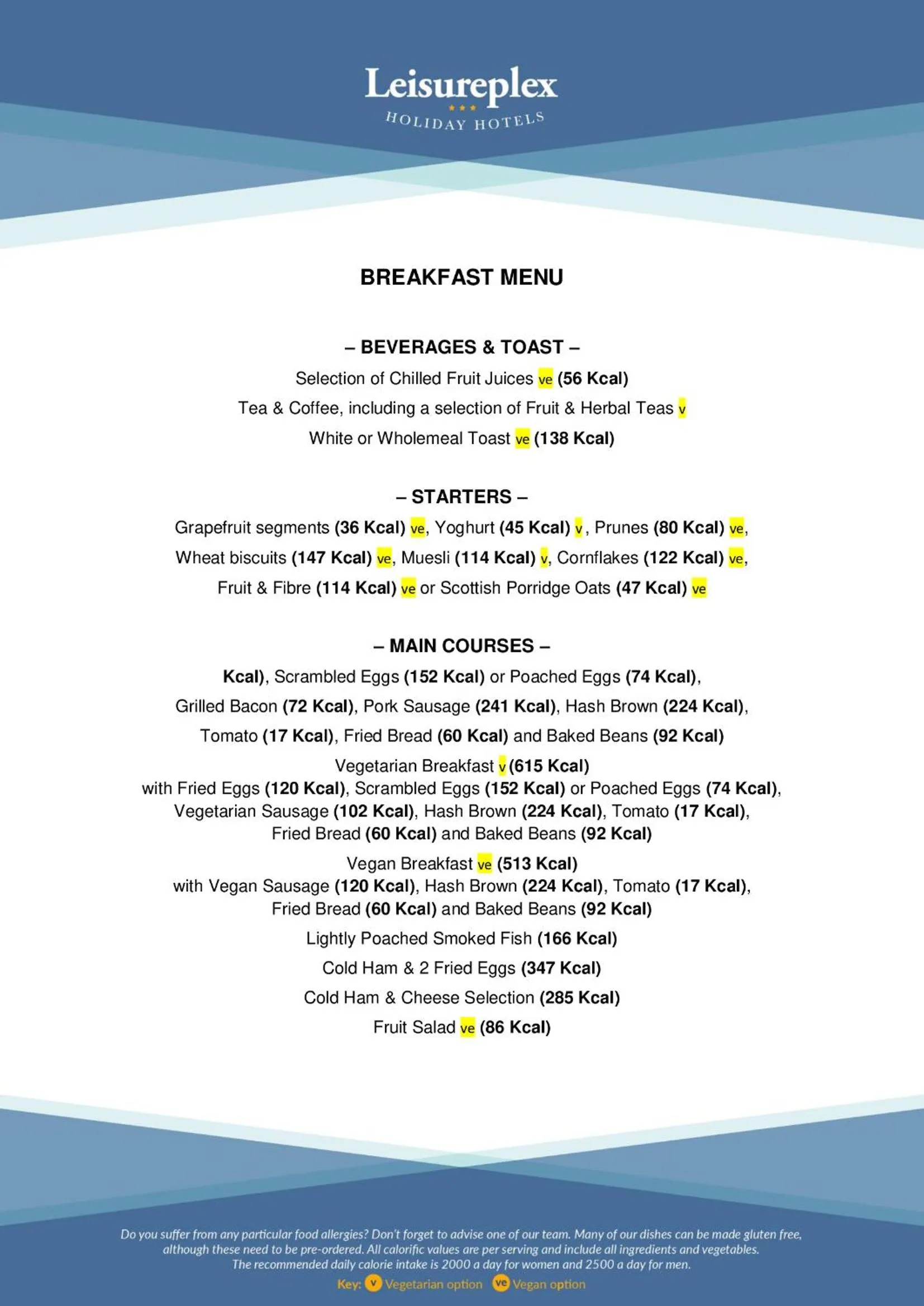 Breakfast in Anchor Head Hotel