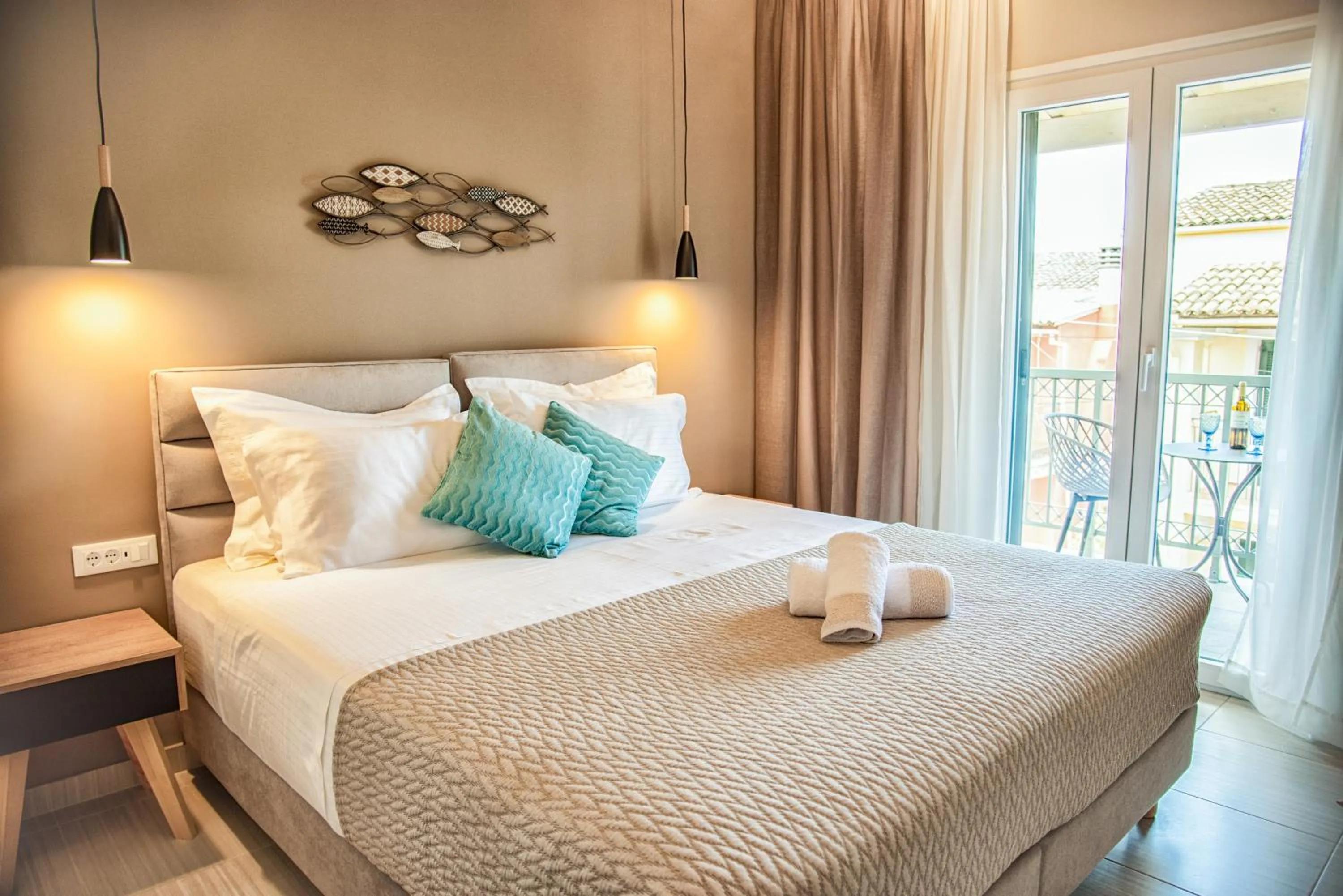 Bed in Kassiopi Luxury Suites