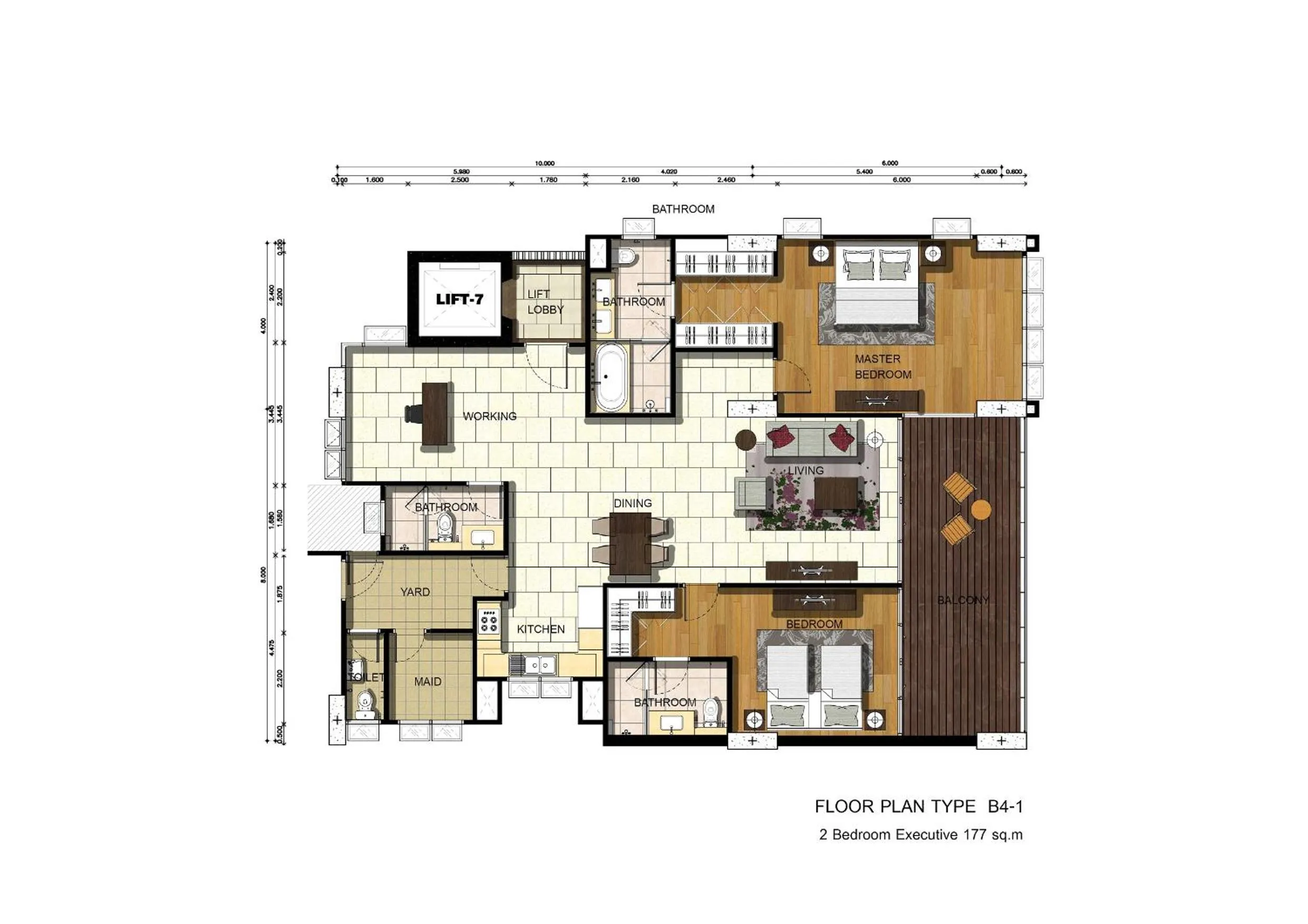 Floor plan in North Park Serviced Apartment Bangkok