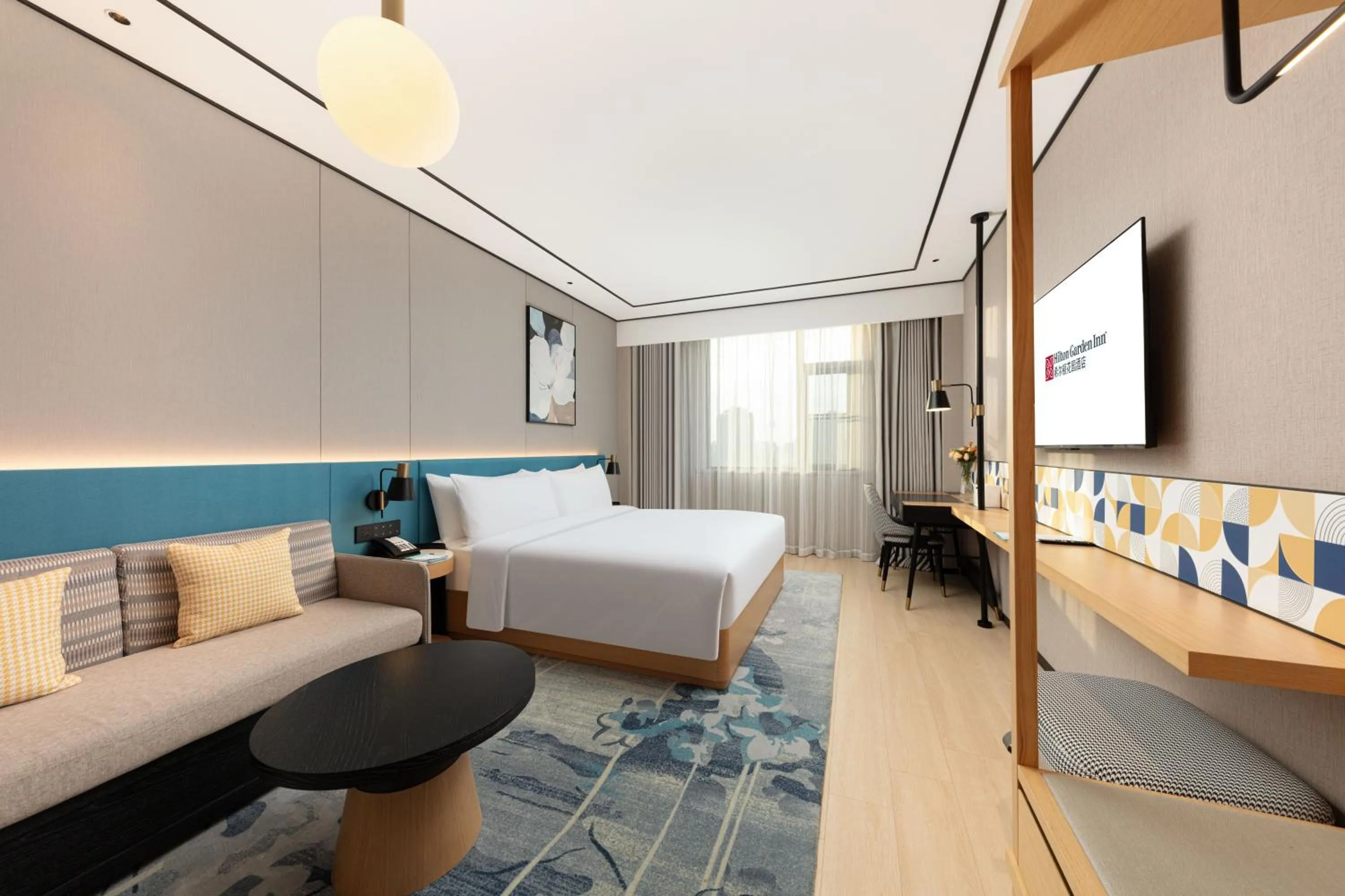 furniture, Bed in Hilton Garden Inn Shanghai Jiading