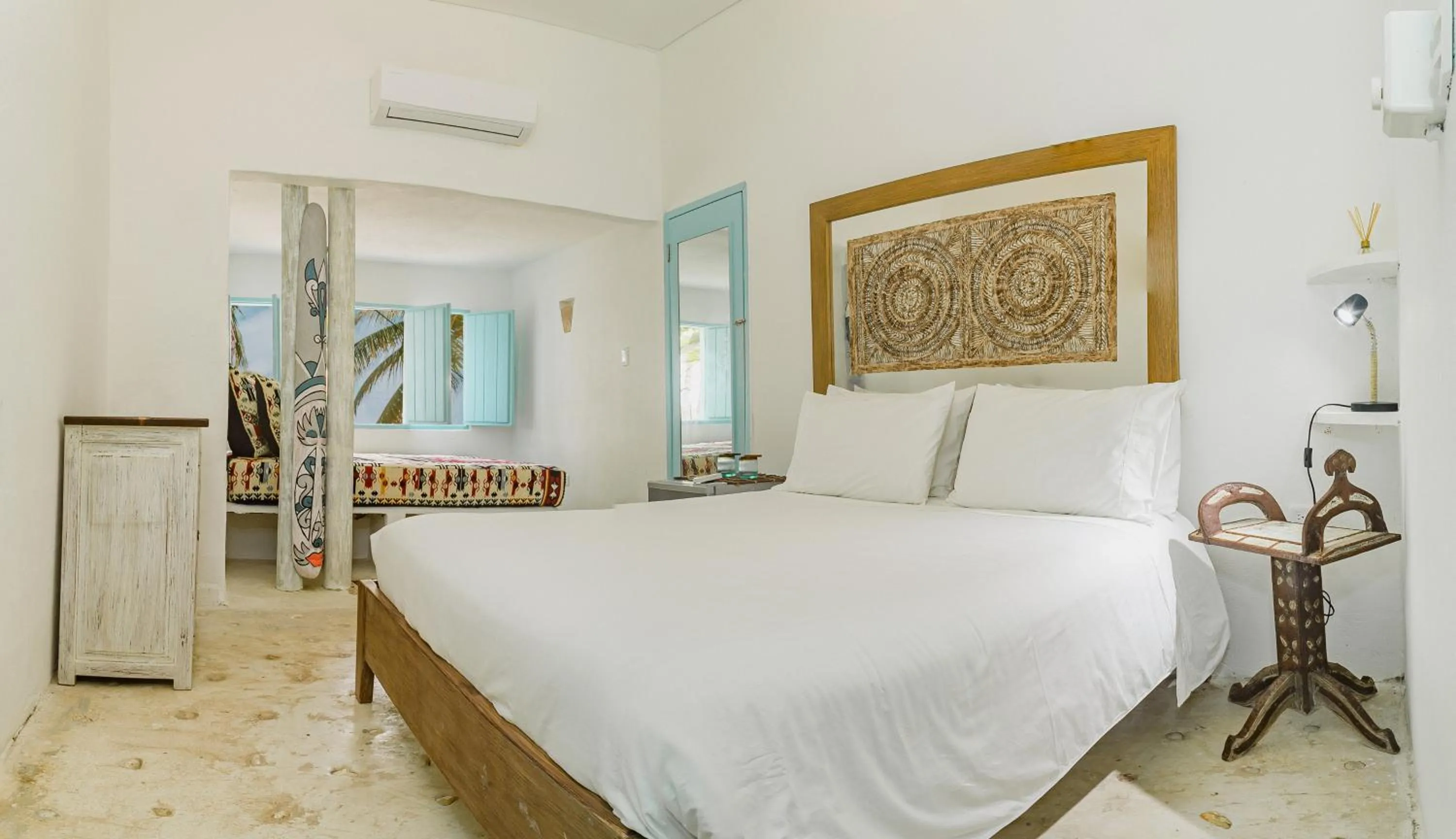 Bed in Éteka Slow Beach Hotel Adults Only