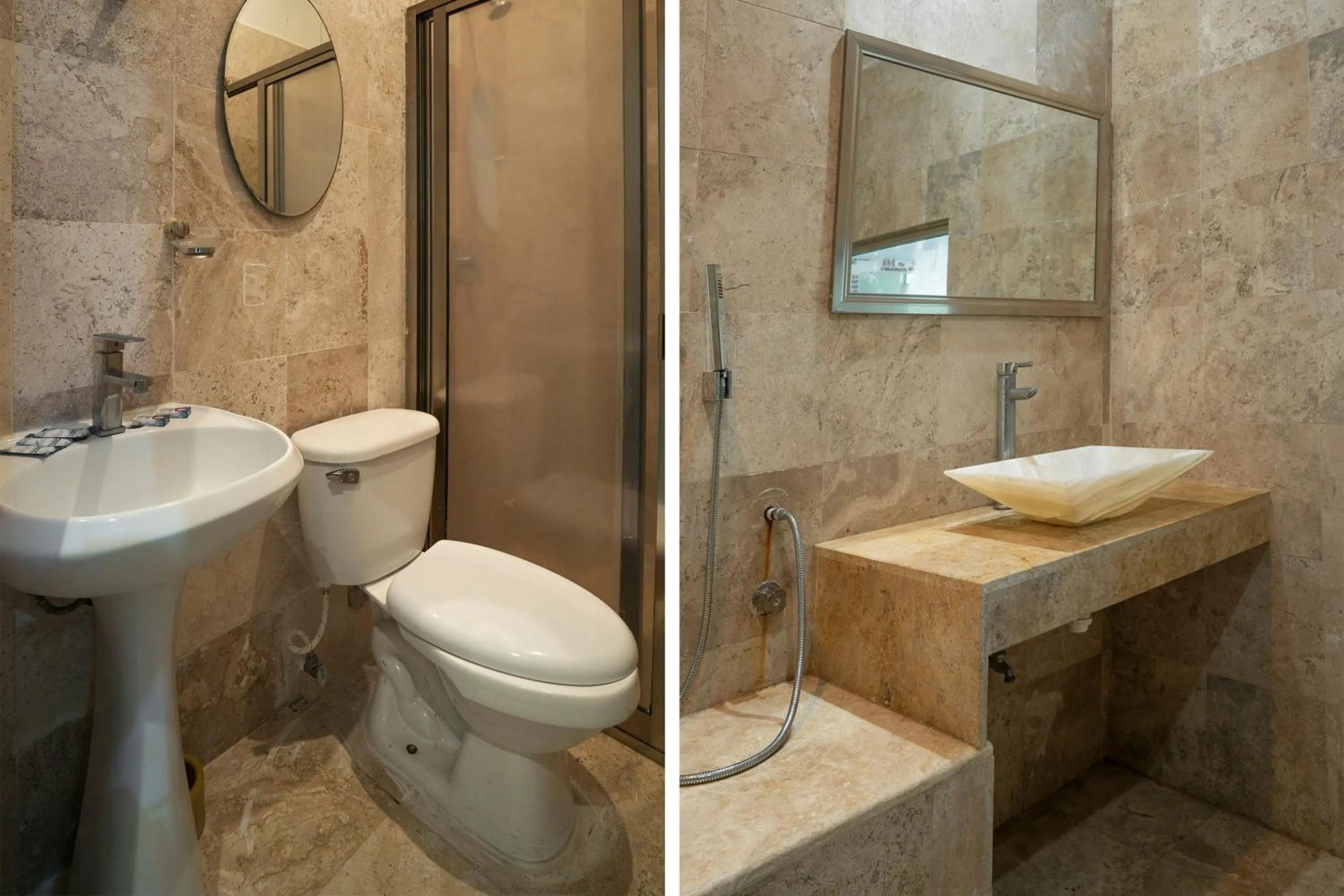 Bathroom in Capital O Cancun International Airport 24 7