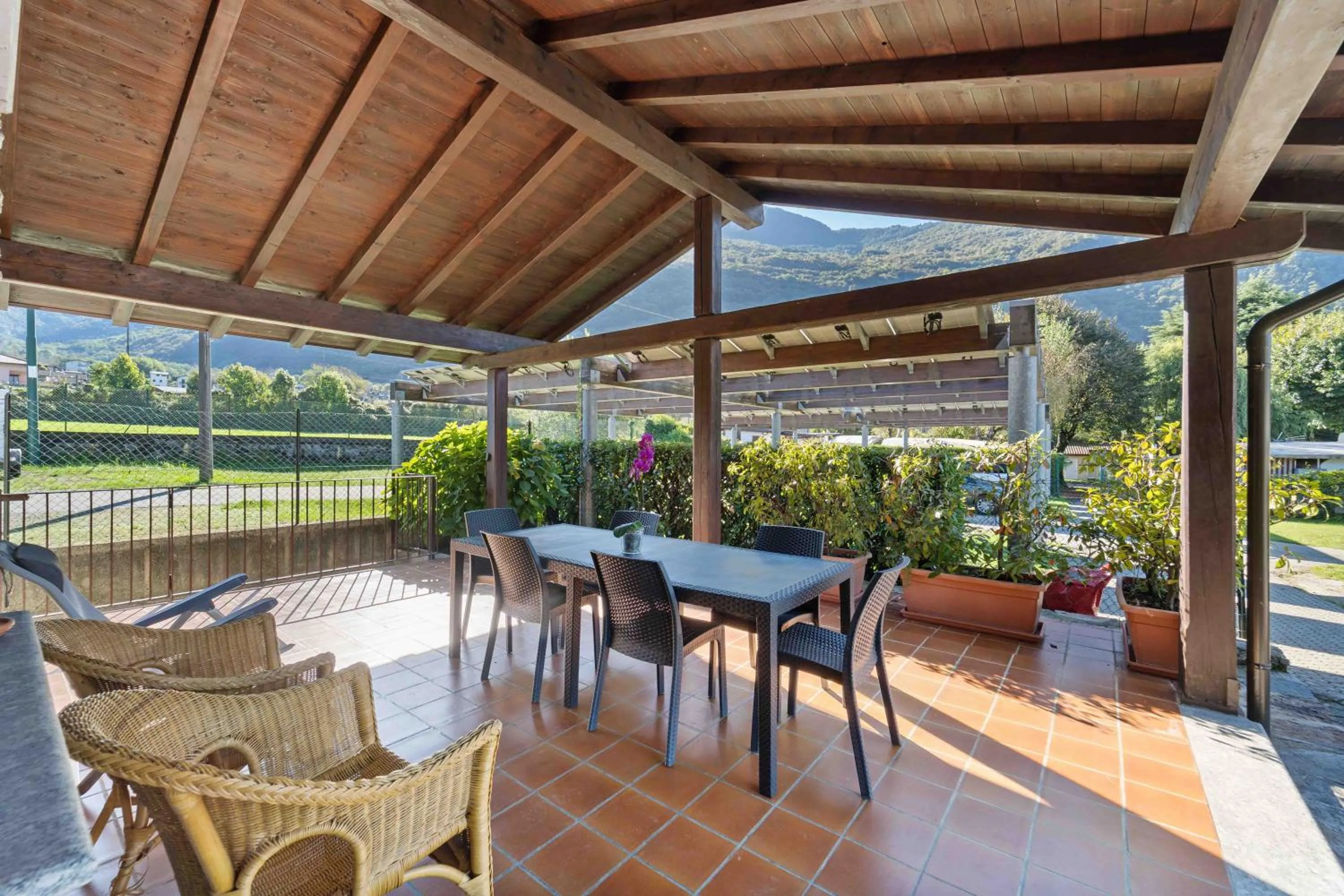 Patio in Green Village Accommodations