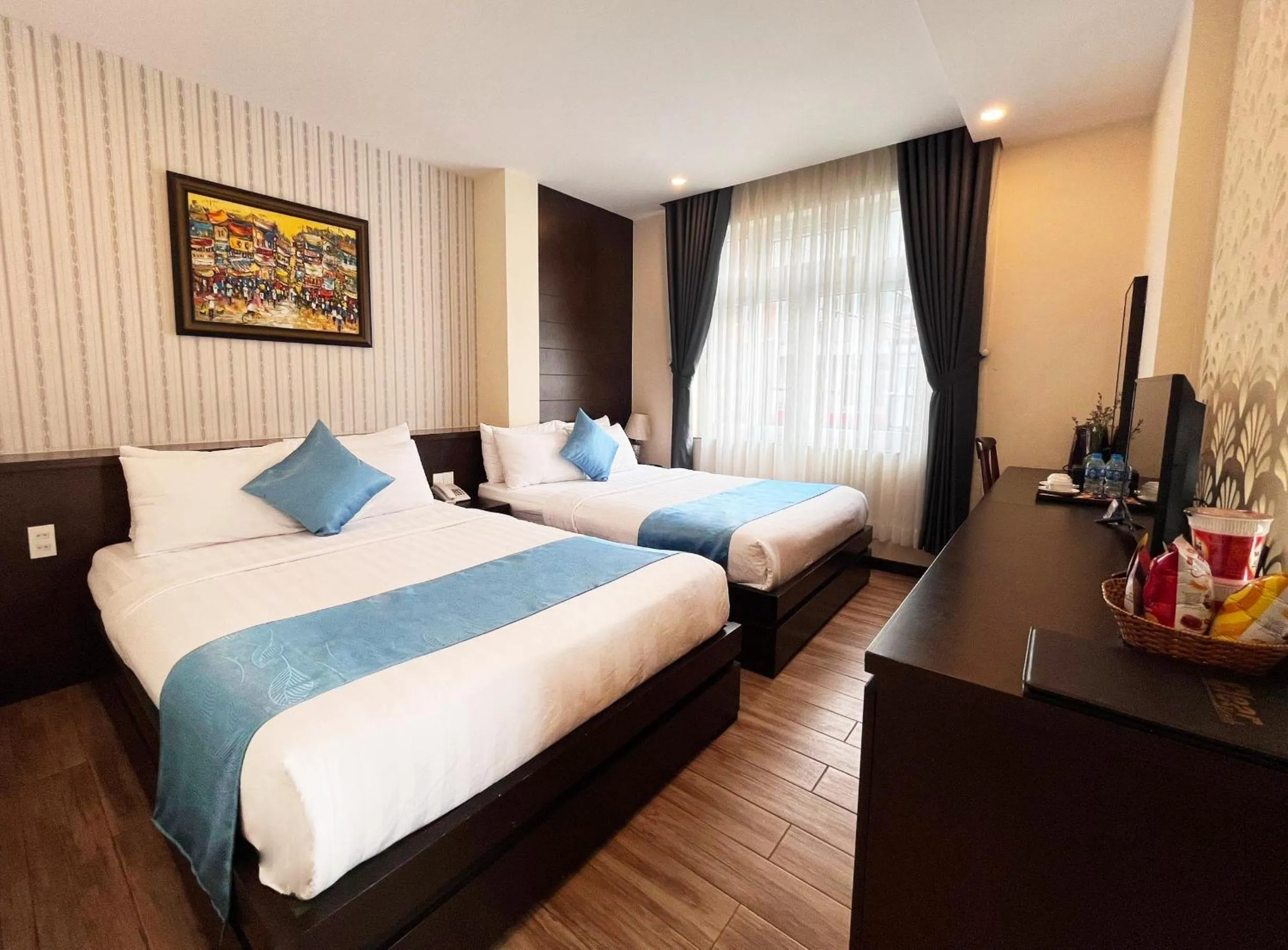 Bed in Thien Ly Hotel - Da Lat Center
