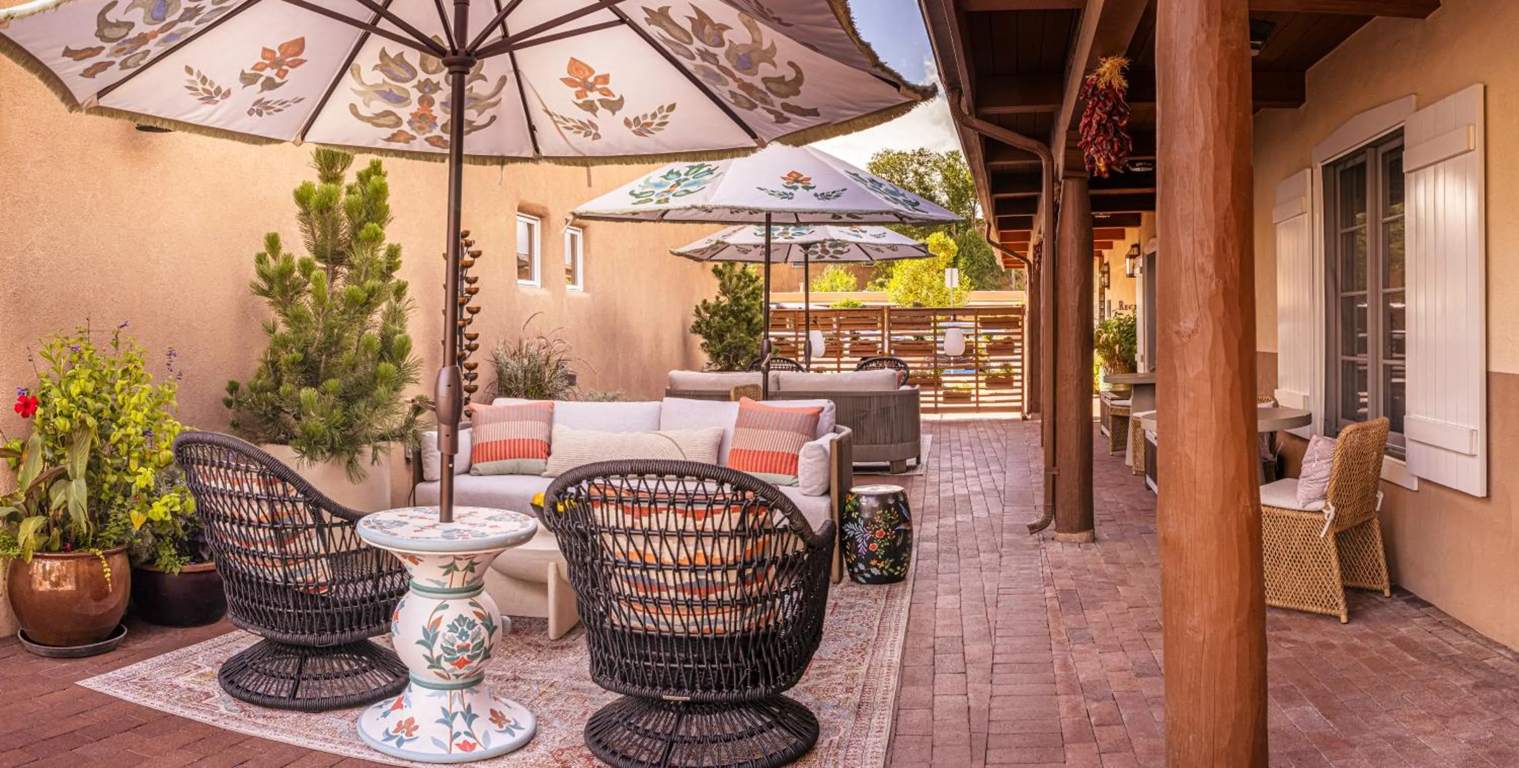 Patio in Piñon Court by La Fonda