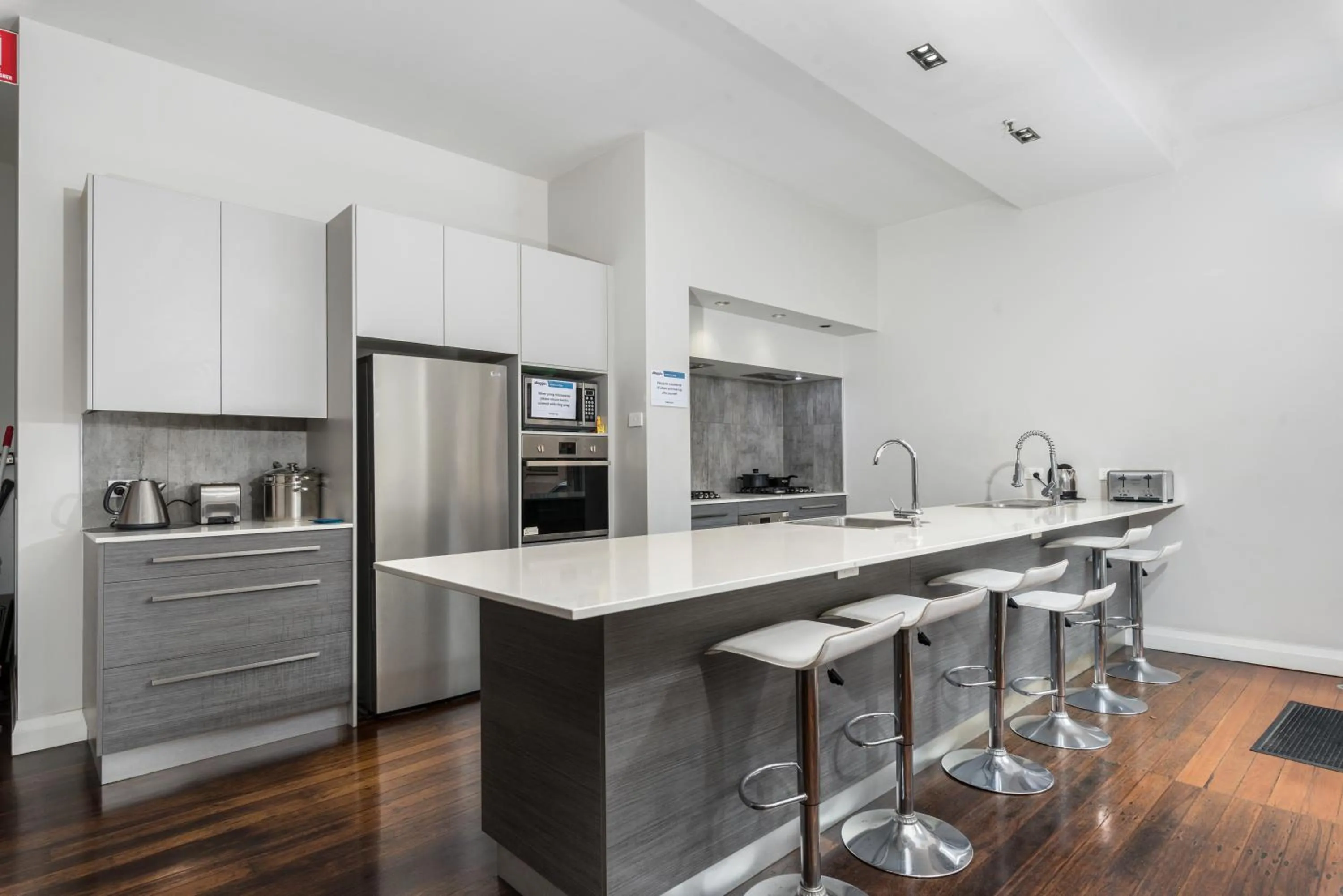 Communal kitchen in Studios on King