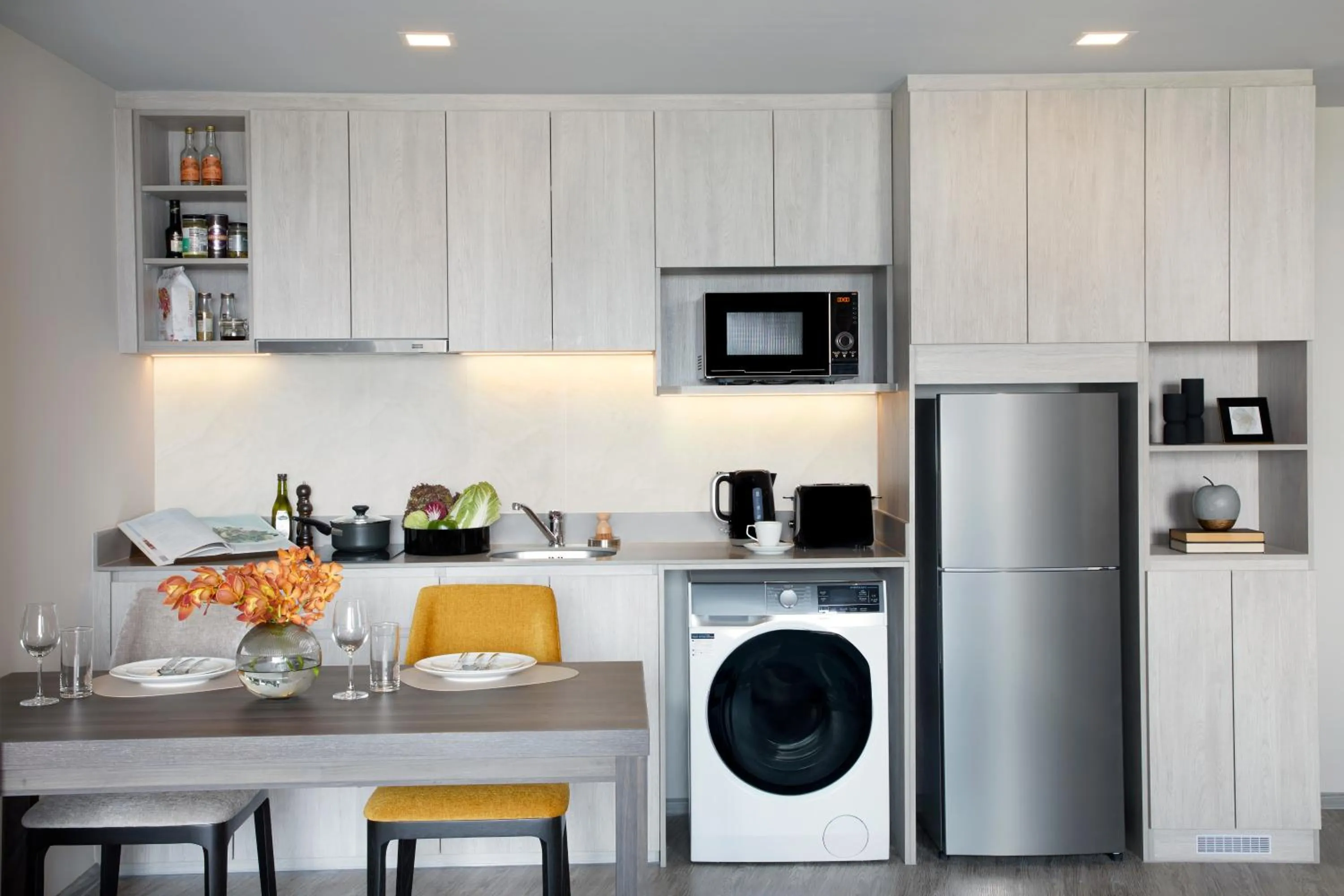 Kitchen or kitchenette in Somerset Rama 9 Bangkok