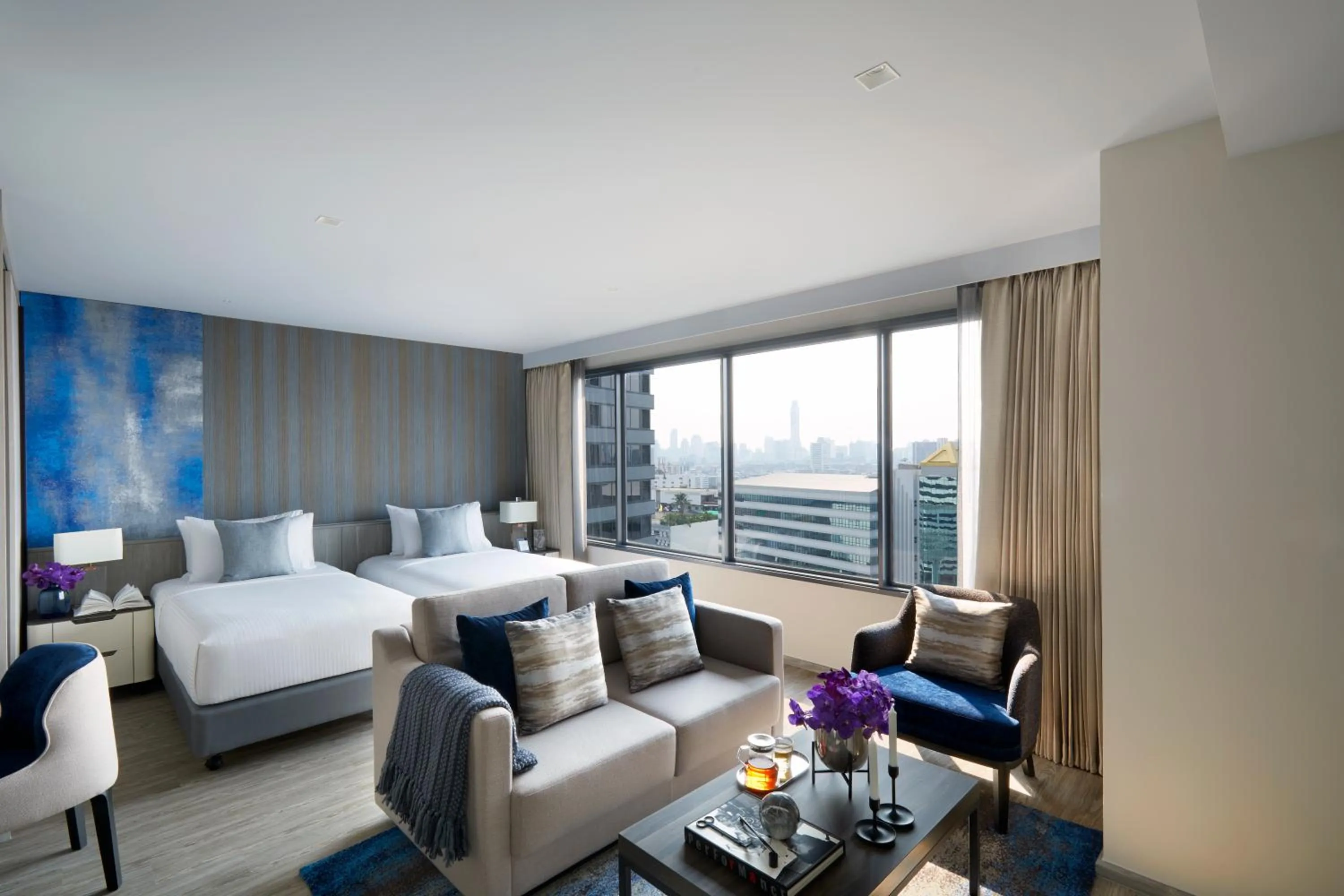 Photo of the whole room, Bed in Somerset Rama 9 Bangkok