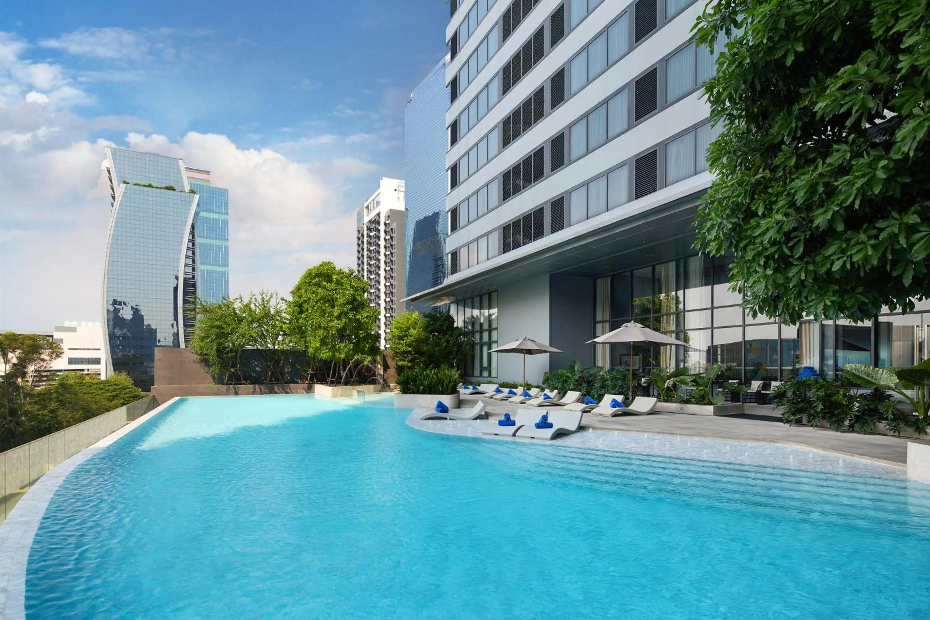 Swimming pool in Somerset Rama 9 Bangkok