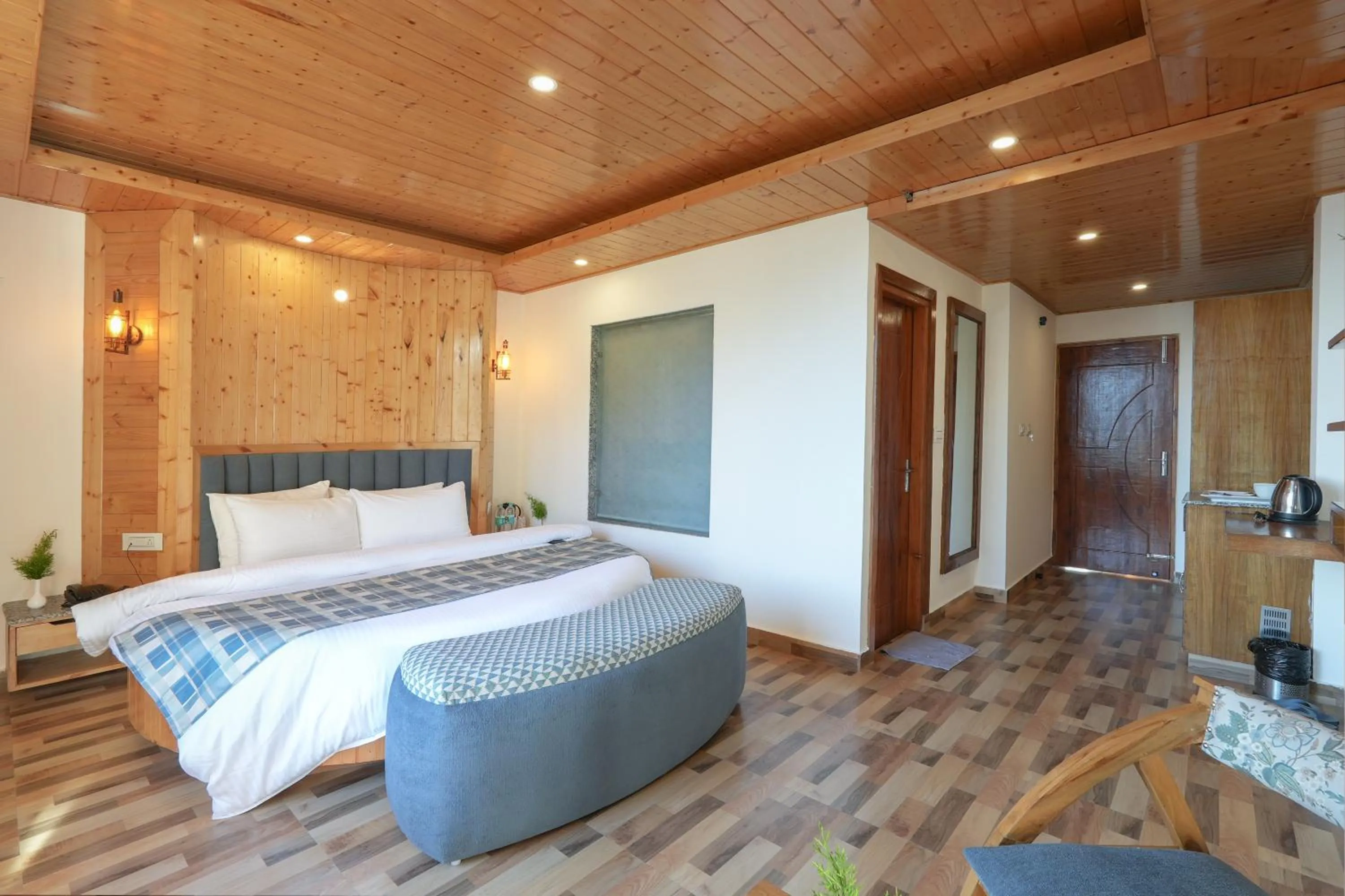 Bed in Snow City's Montana Blues Resort Manali - Heated & Air-Cooled Stay