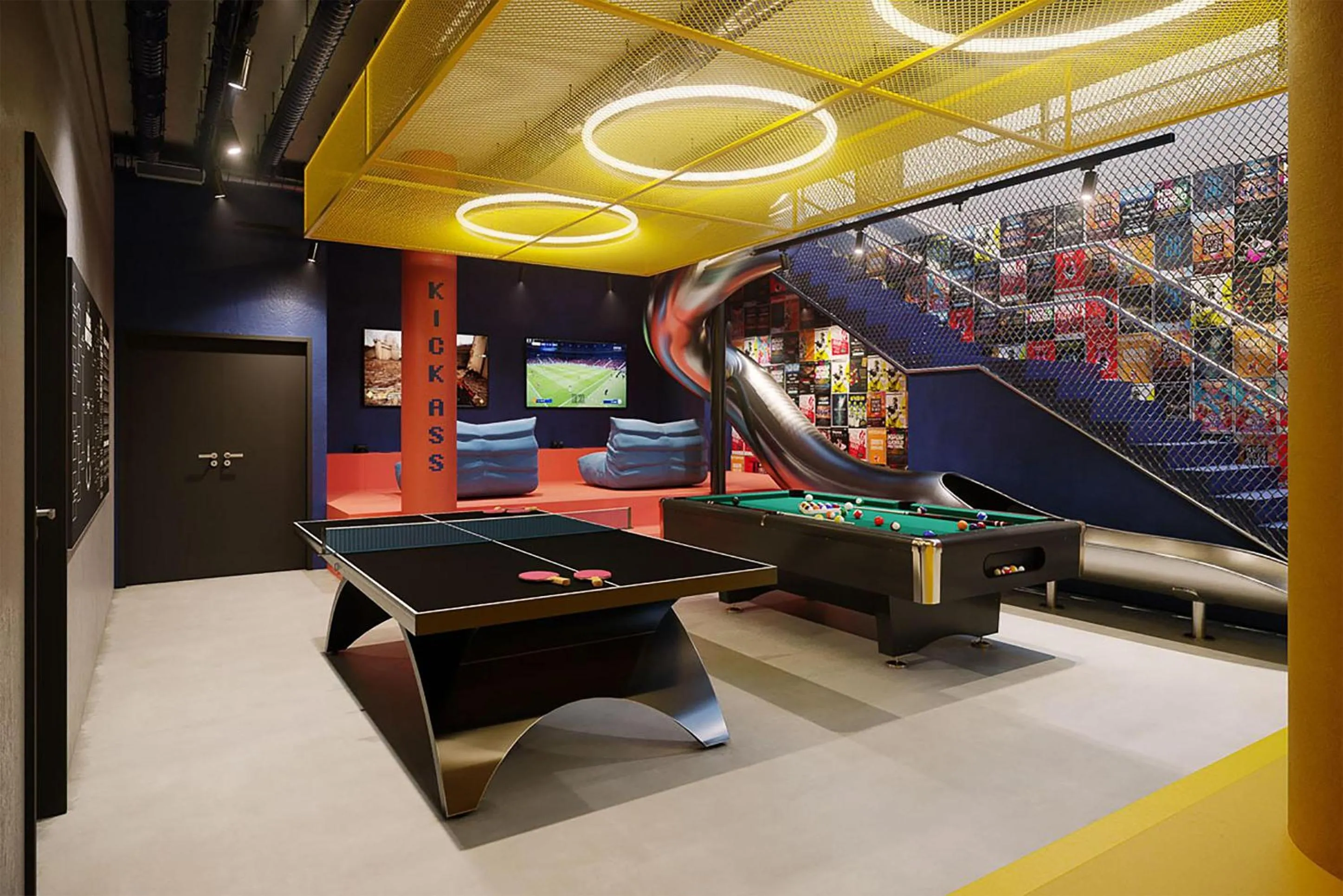 Communal lounge/ TV room in The Social Hub Vienna