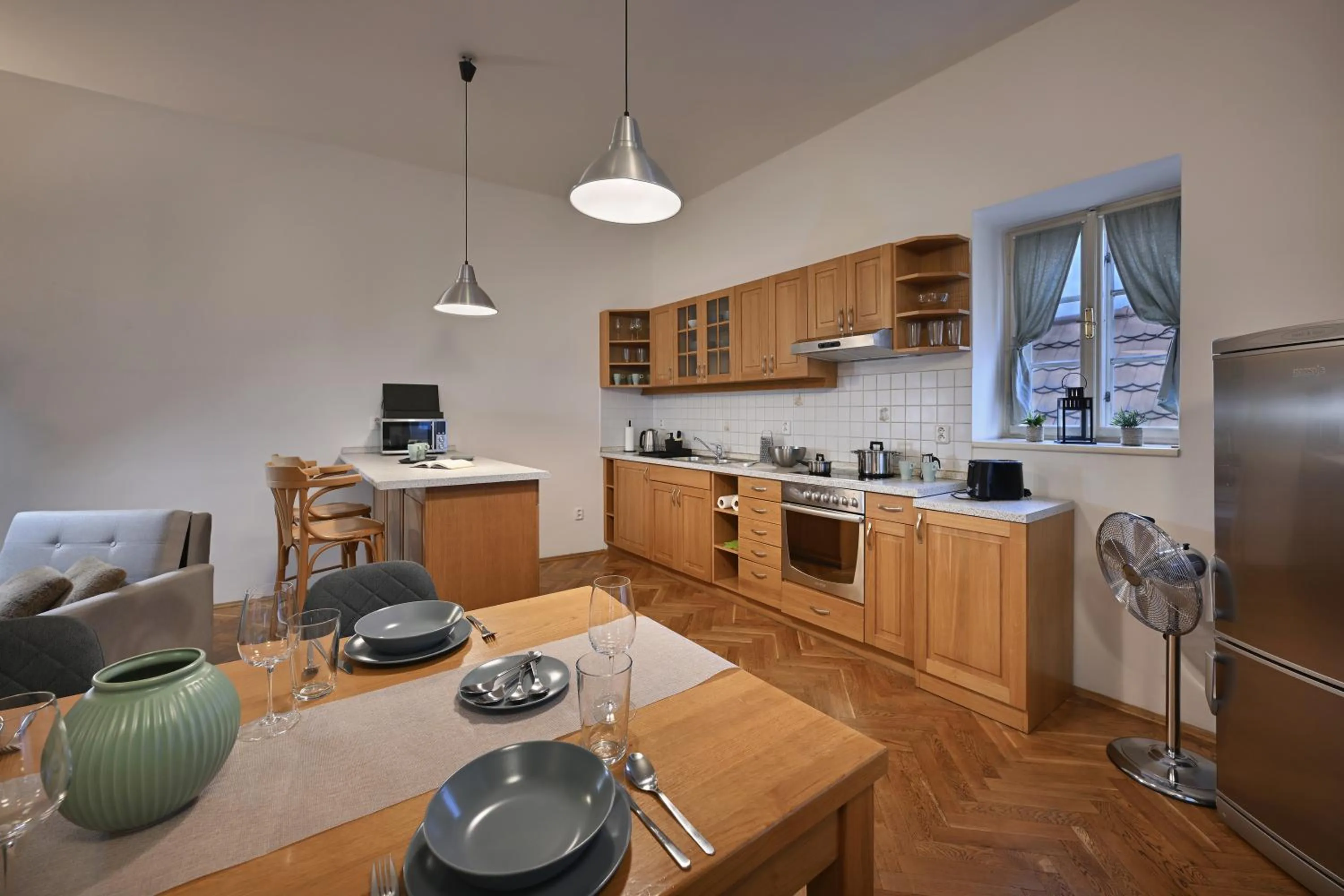 Kitchen or kitchenette in White Swan Boutique Apartments