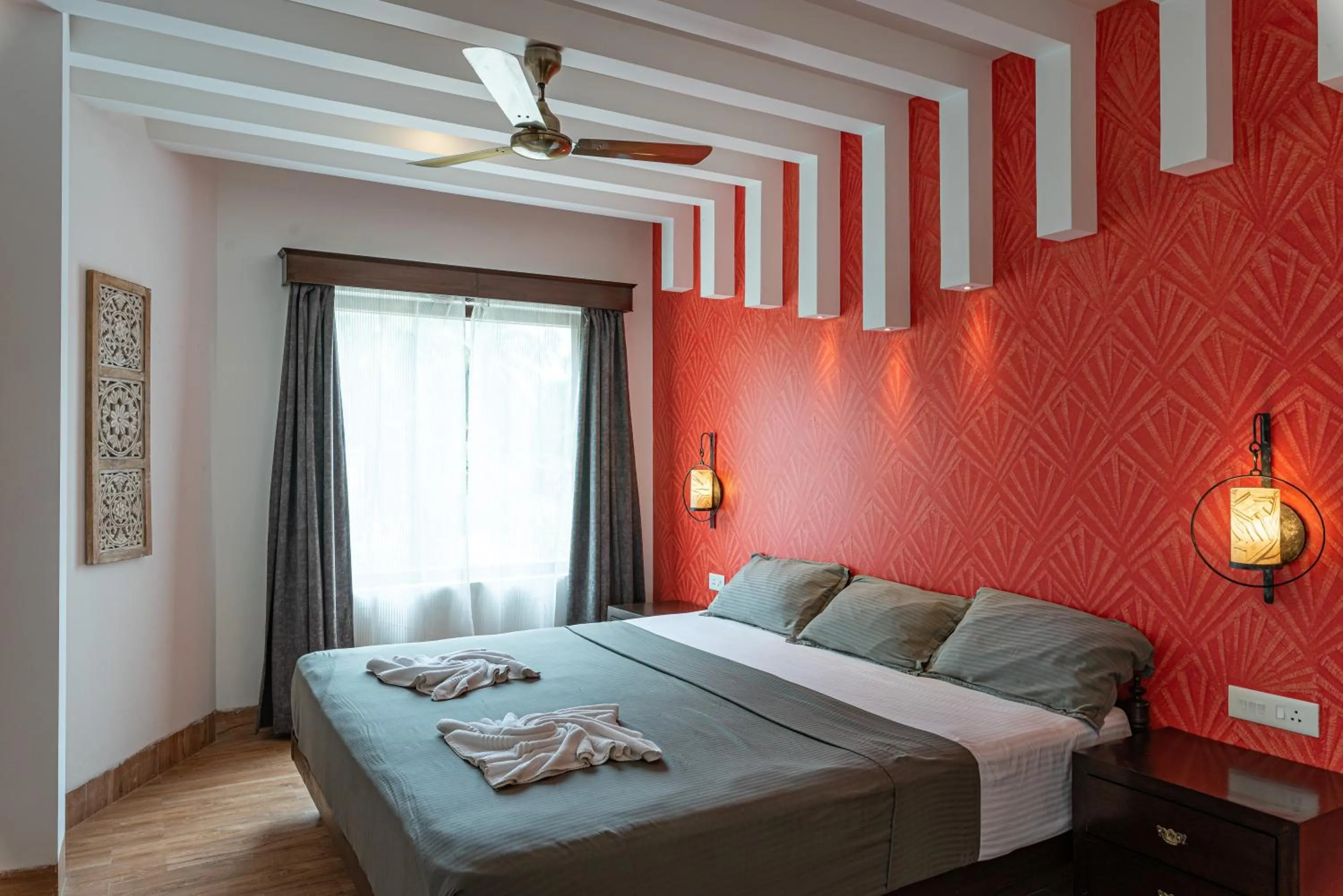 Bedroom, Bed in Private Villa Calangute Resort -10BHK